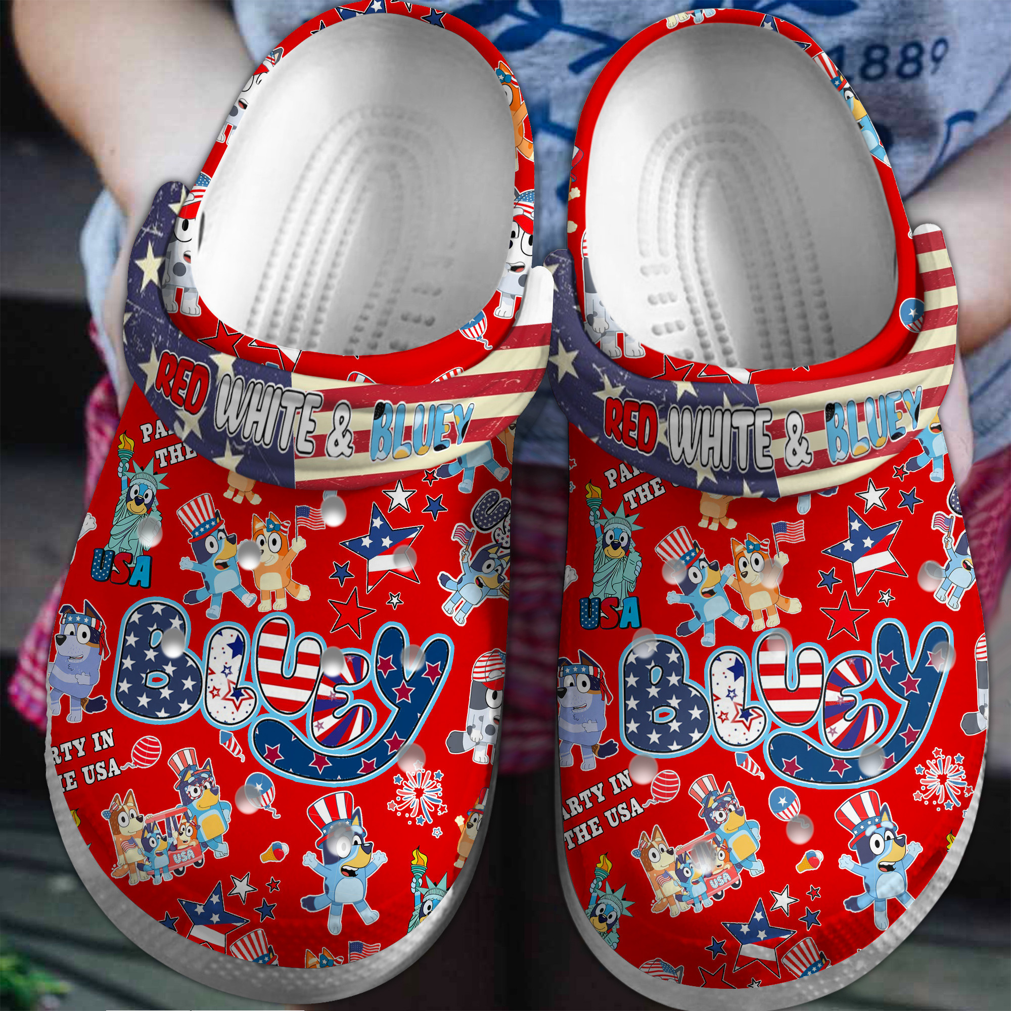 Footwearmerch Bluey TV Series Crocs Crocband Clogs Shoes Comfortable For Men Women and Kids