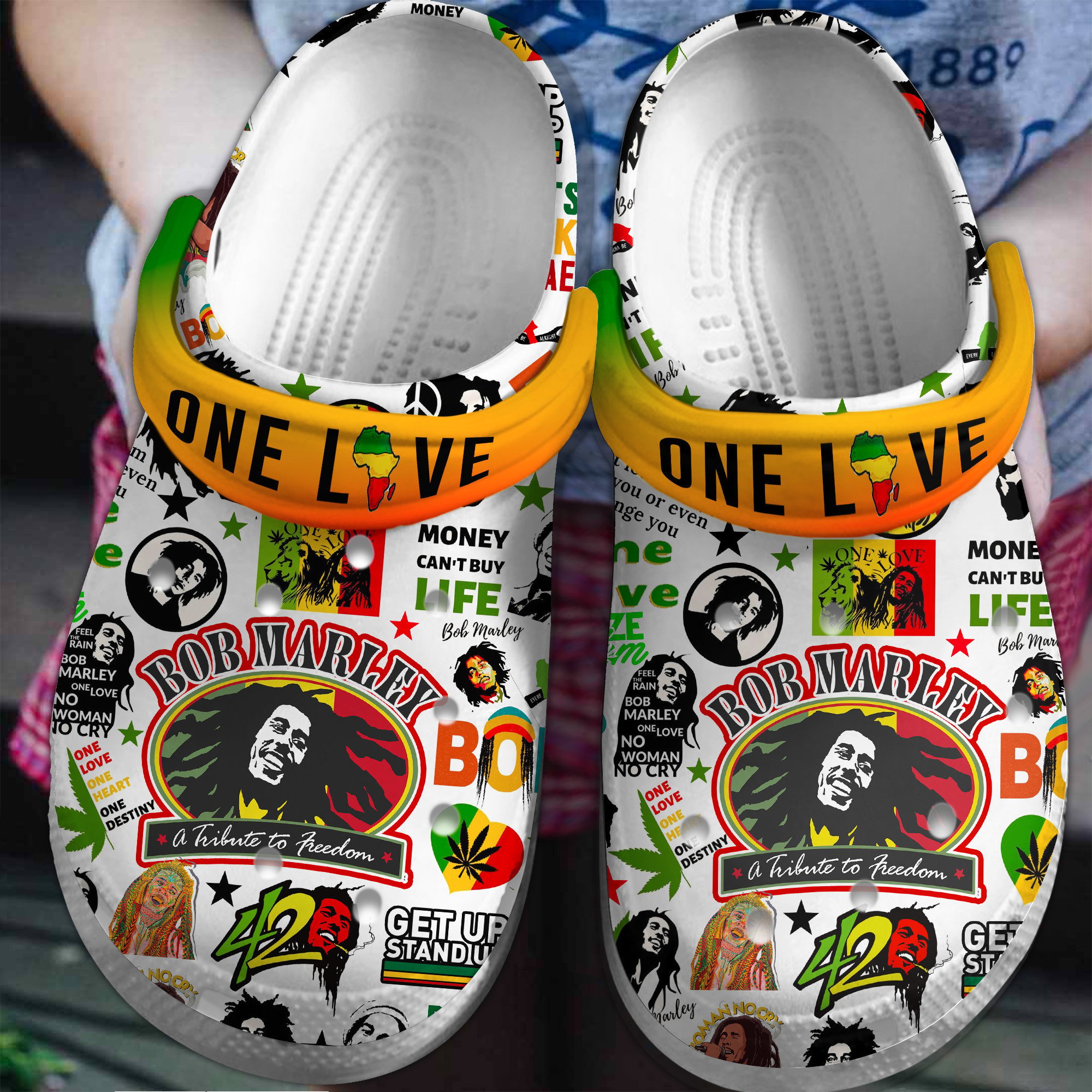 Footwearmerch Bob Marley Music Crocs Crocband Clogs Shoes Comfortable For Men Women and Kids