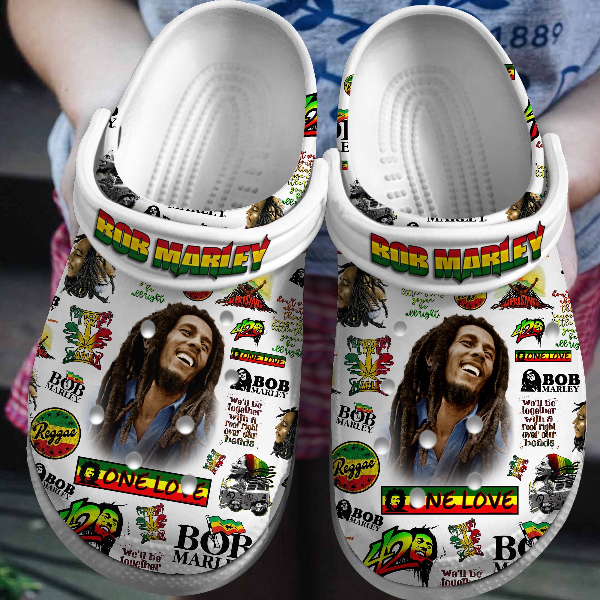 Footwearmerch Bob Marley Music Crocs Crocband Clogs Shoes Comfortable For Men Women and Kids