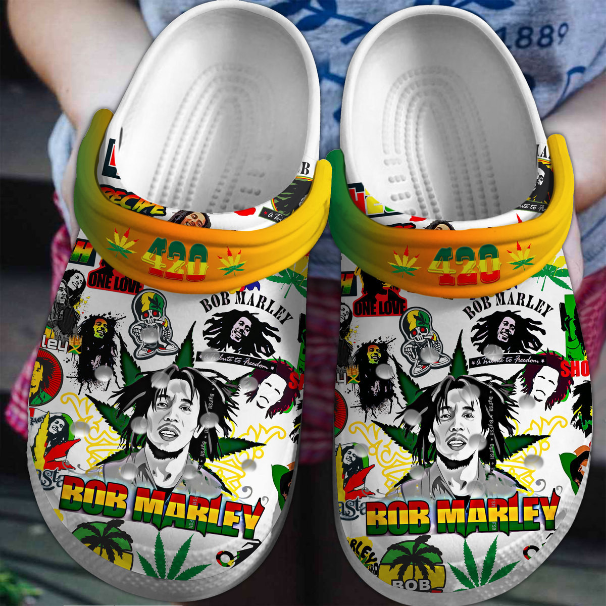Footwearmerch Bob Marley Music Crocs Crocband Clogs Shoes Comfortable For Men Women and Kids