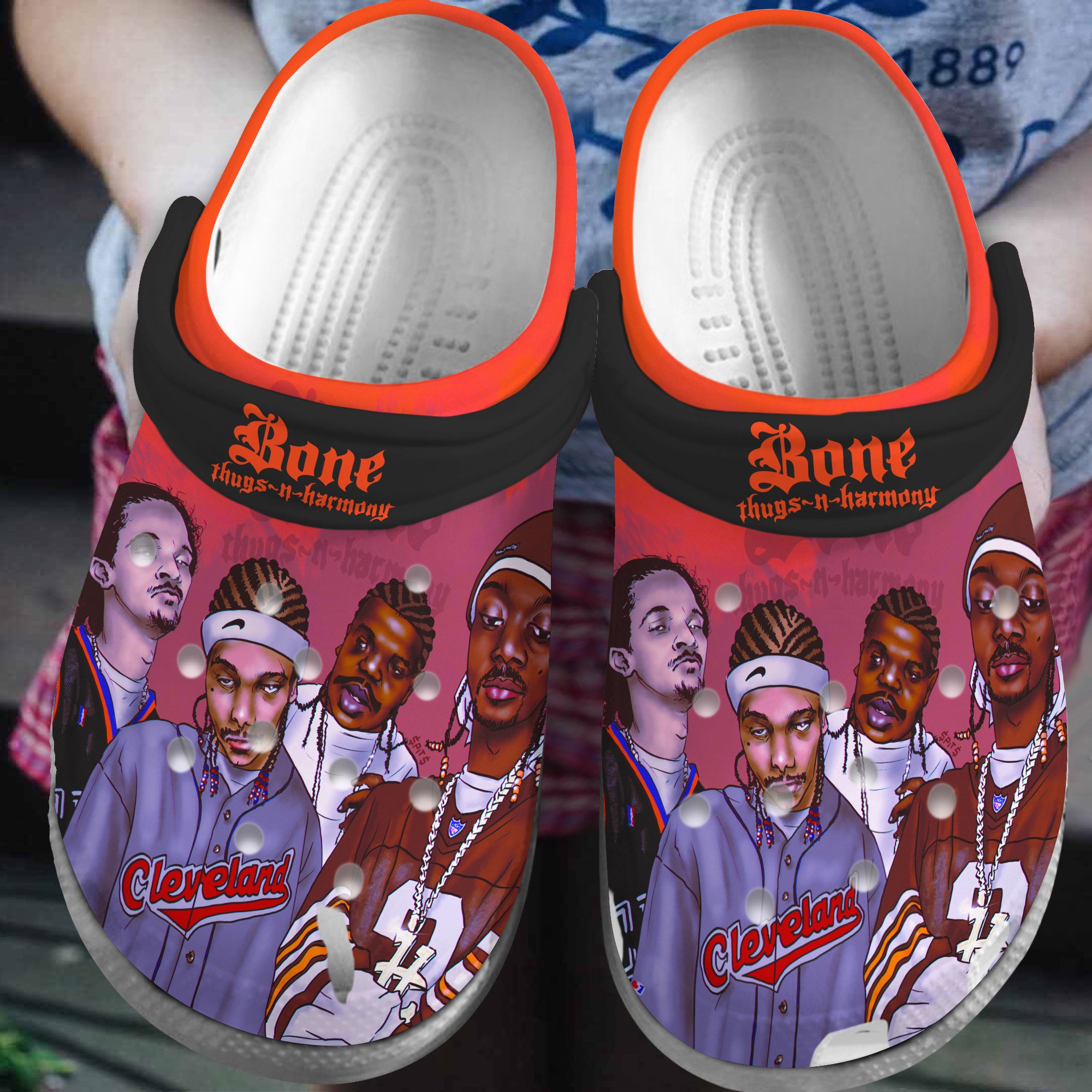Footwearmerch Bone Thugs-N-Harmony Music Crocs Crocband Clogs Shoes Comfortable For Men Women and Kids