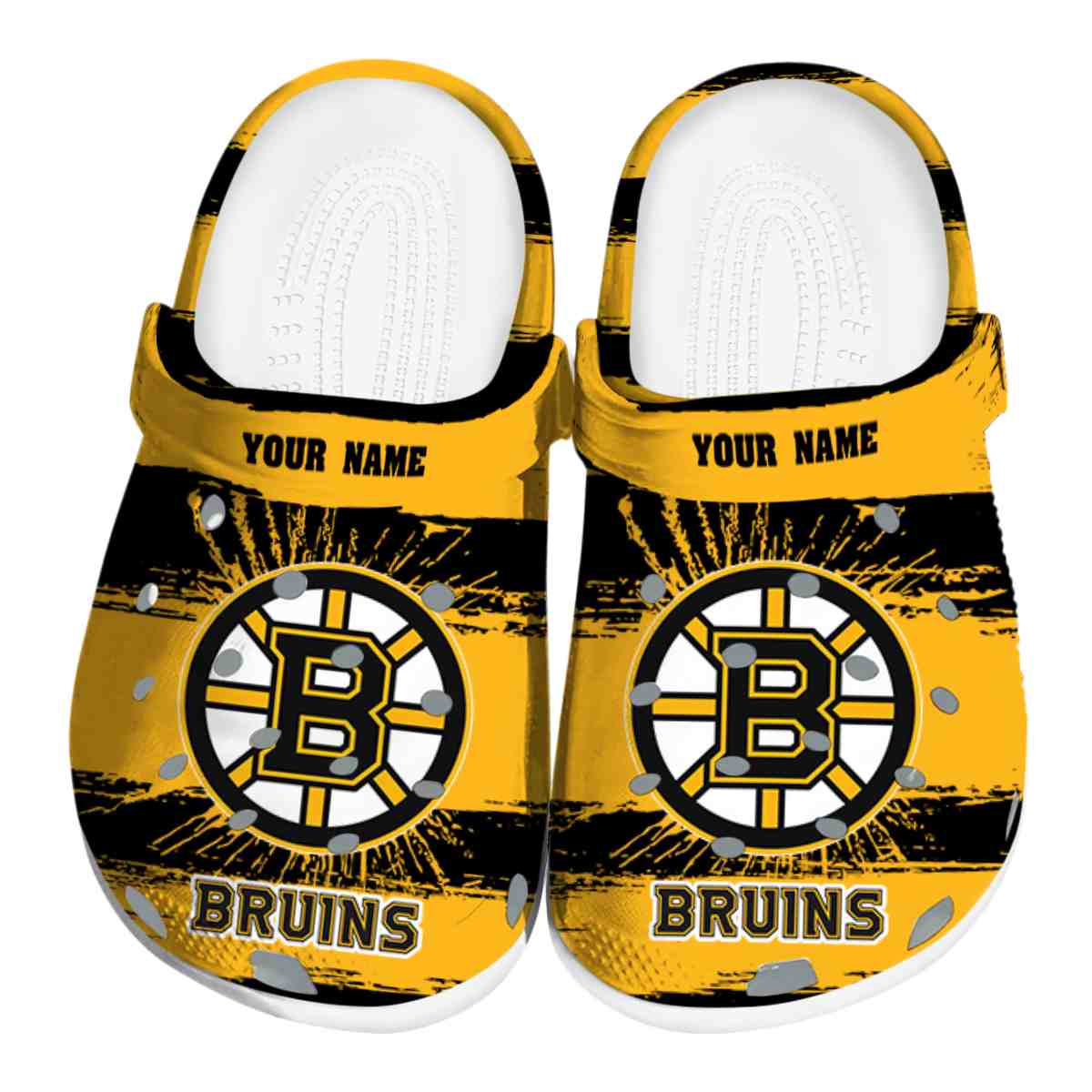 Footwearmerch Boston Bruins NHL Sport Crocs Crocband Clogs Shoes Comfortable For Men Women and Kids