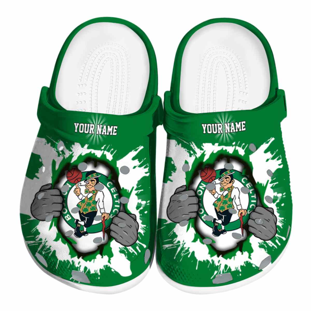 Footwearmerch Boston Celtics NBA Sport Crocs Crocband Clogs Shoes Comfortable For Men Women and Kids