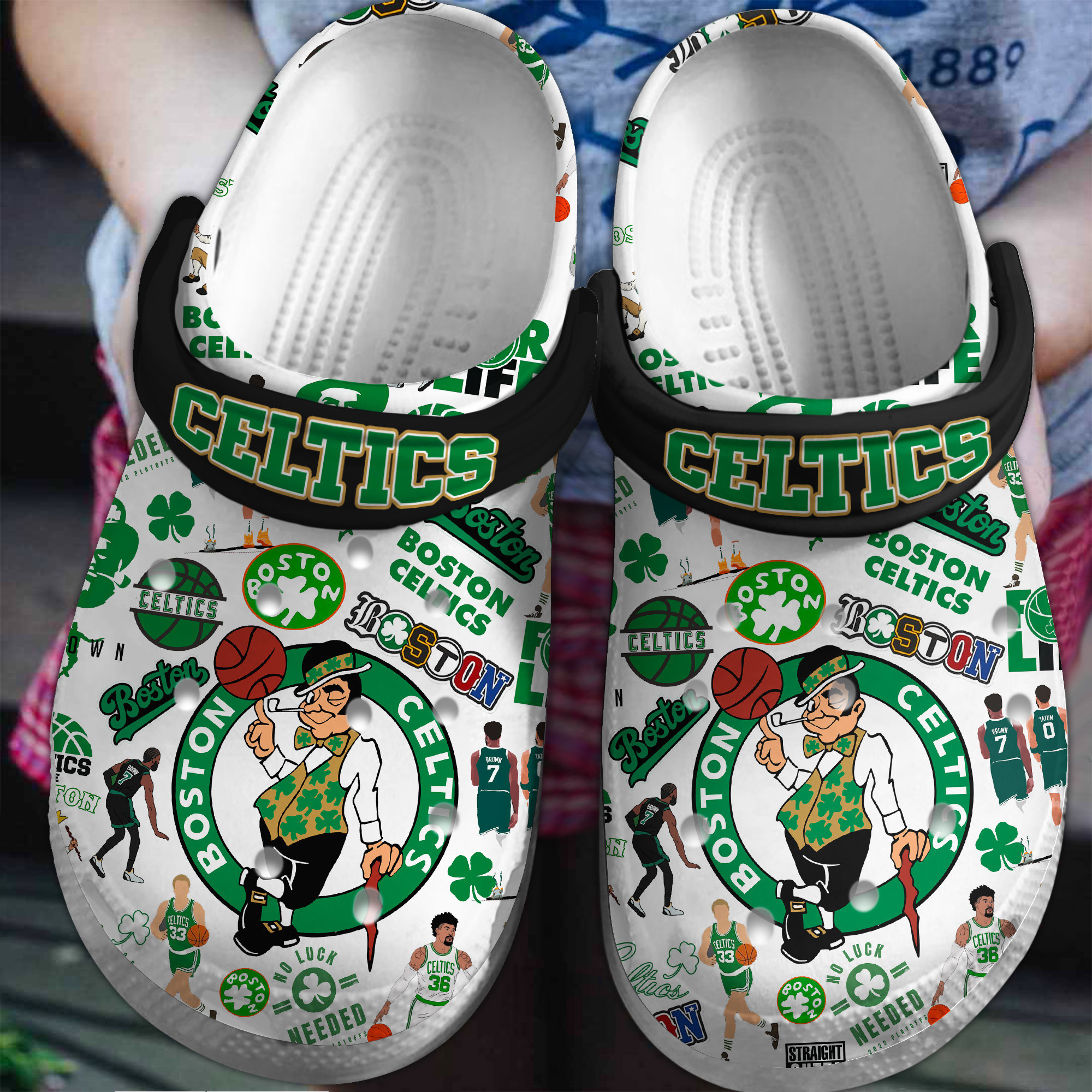 Footwearmerch Boston Celtics NBA Sport Crocs Crocband Clogs Shoes Comfortable For Men Women and Kids