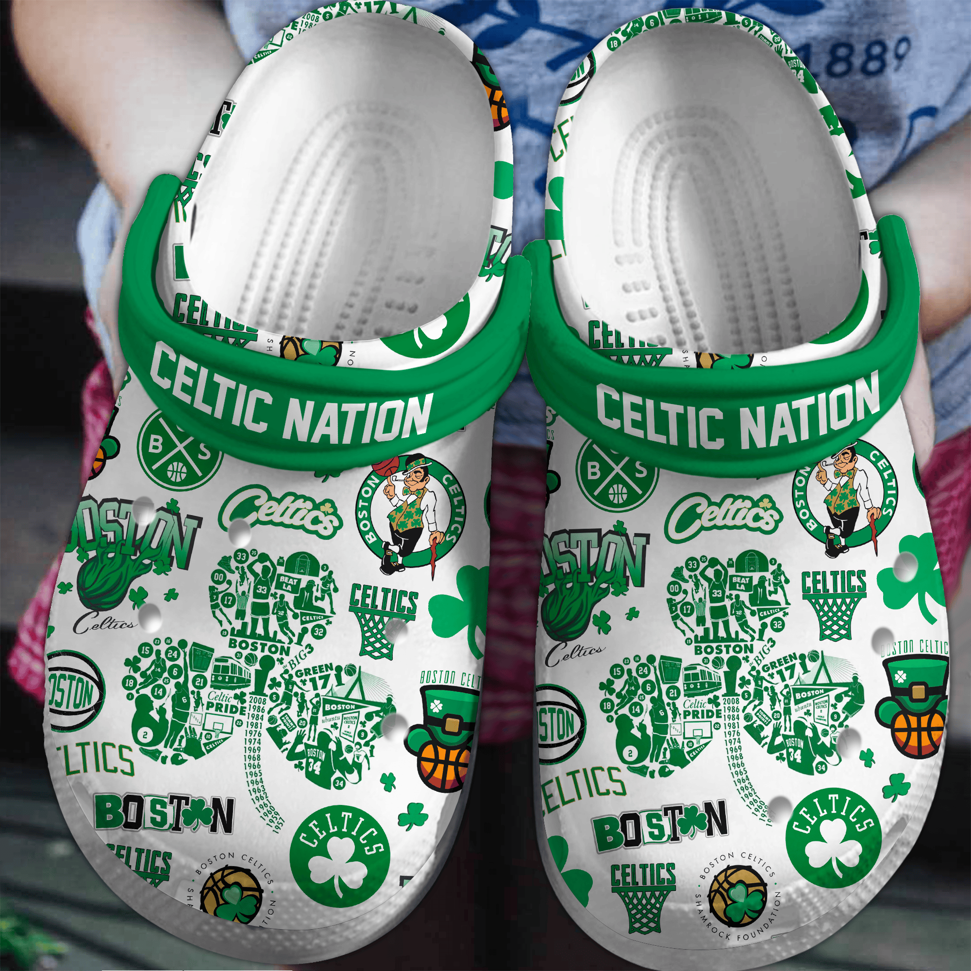 Footwearmerch Boston Celtics NBA Sport Crocs Crocband Clogs Shoes Comfortable For Men Women and Kids