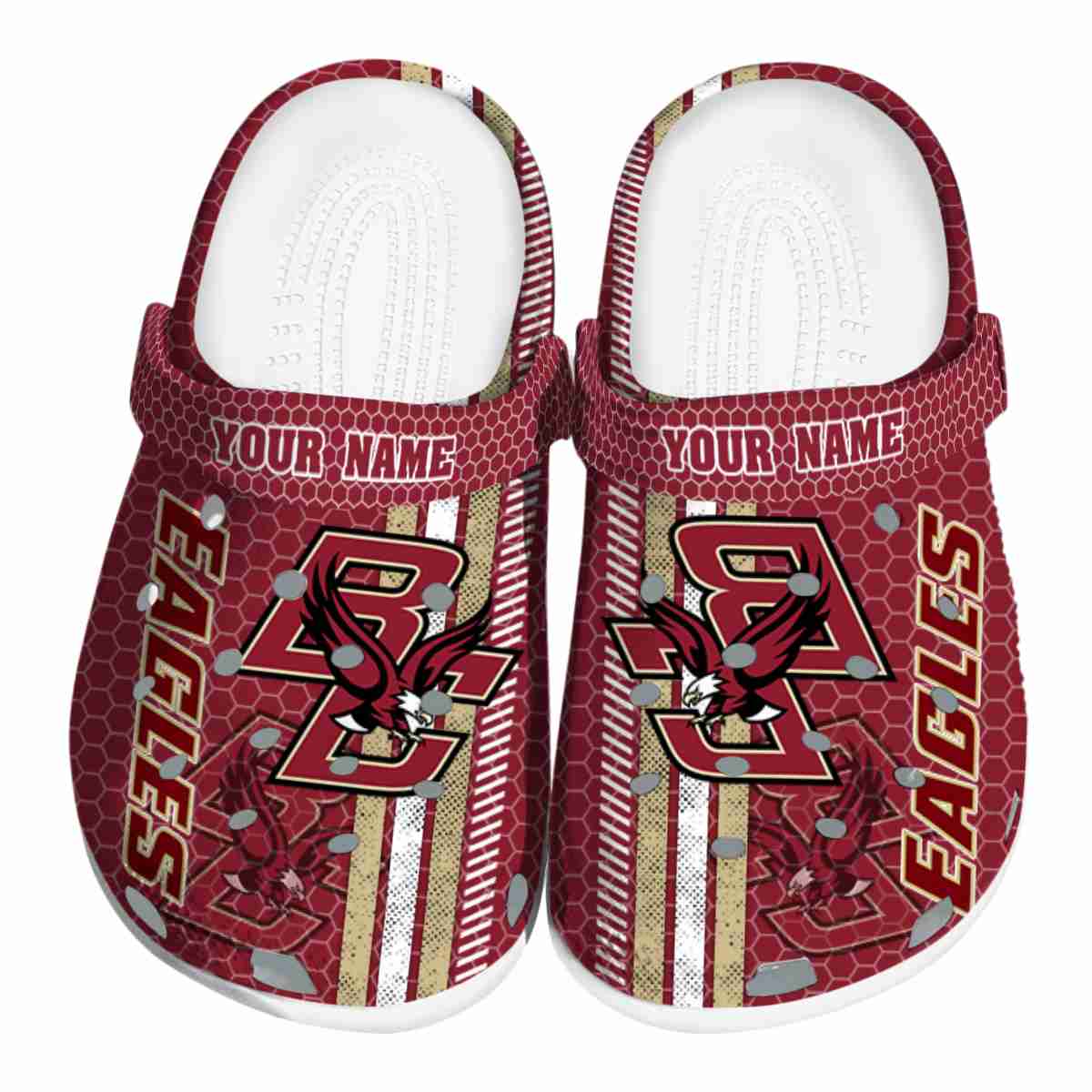 Footwearmerch Boston College Eagles NCAA Sport Crocs Crocband Clogs Shoes Comfortable For Men Women and Kids