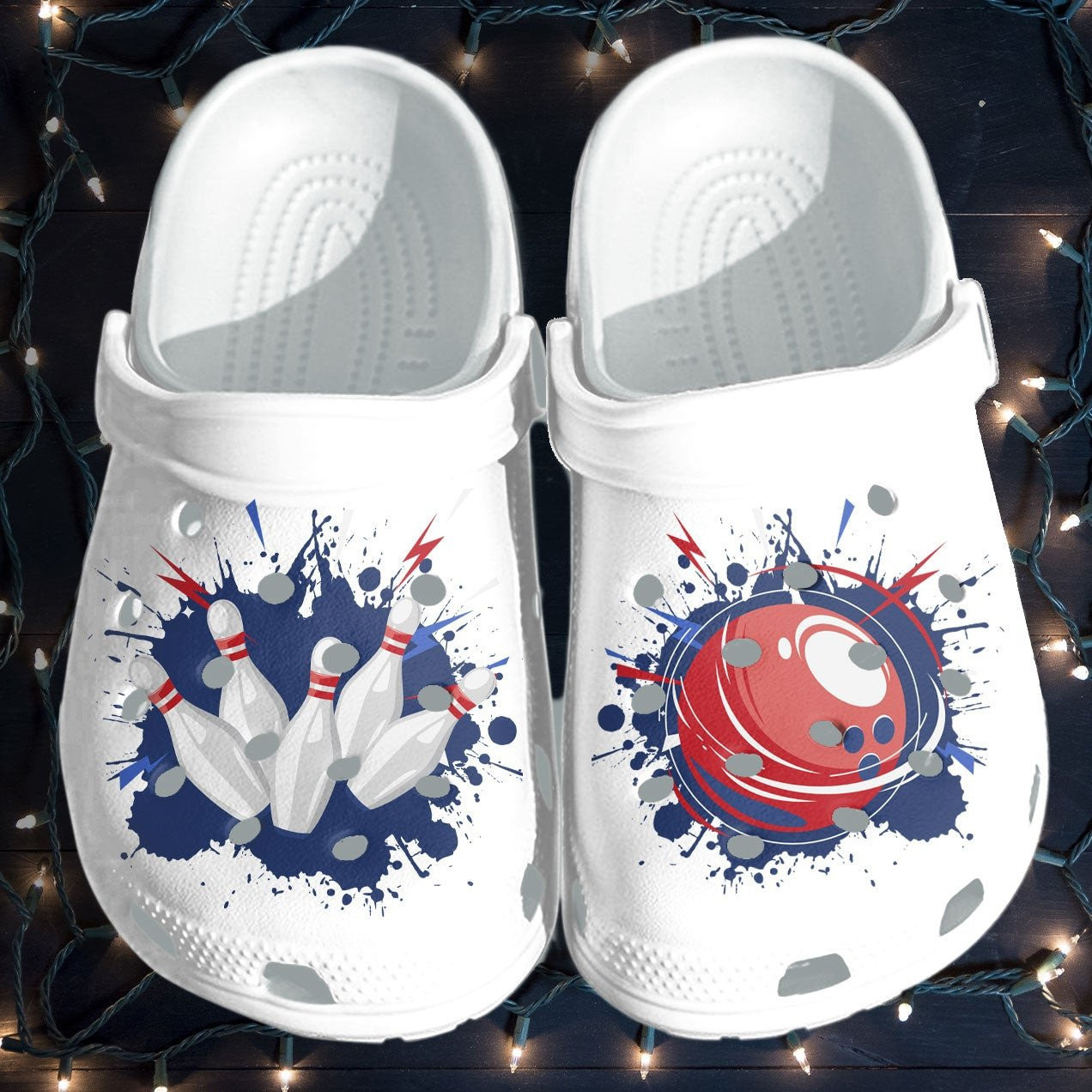 Footwearmerch Bowling Custom Shoes - Funny Bowling Strike Ball Clogs Gifts Birthday