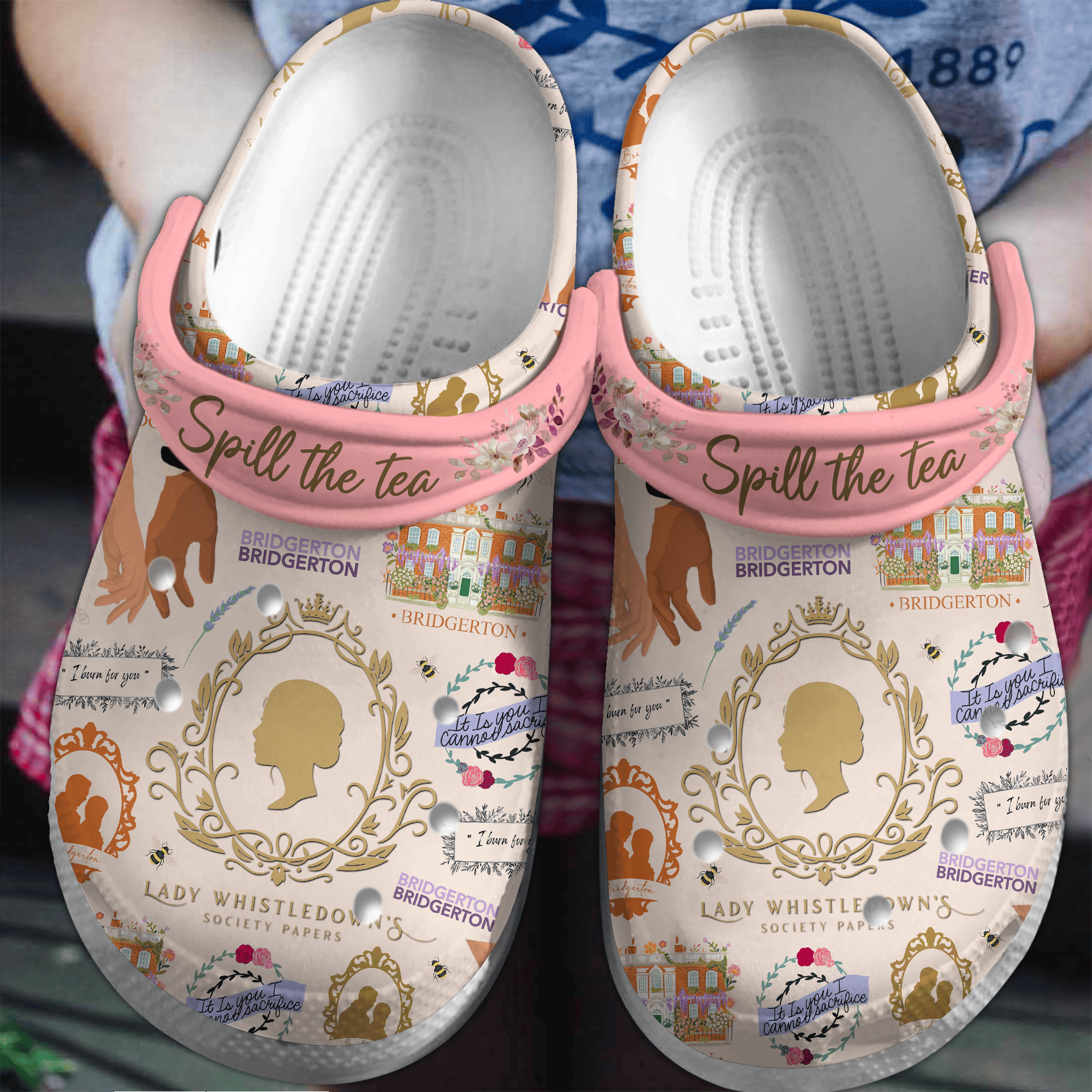 Footwearmerch Bridgerton TV Series Crocs Crocband Clogs Shoes Comfortable For Men Women and Kids
