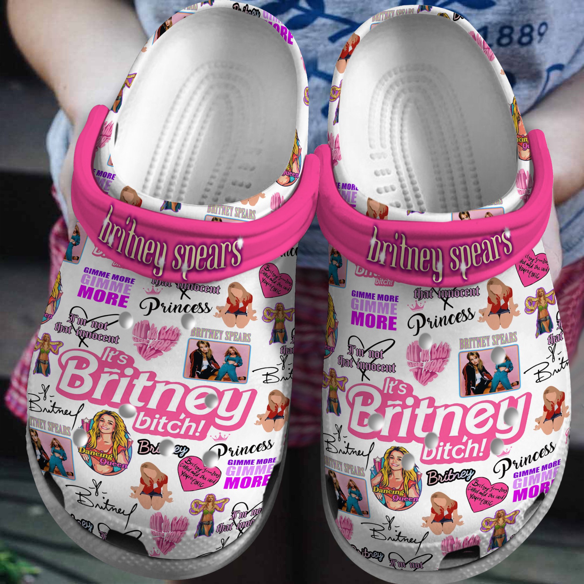 Footwearmerch Britney Spears Music Crocs Crocband Clogs Shoes Comfortable For Men Women and Kids