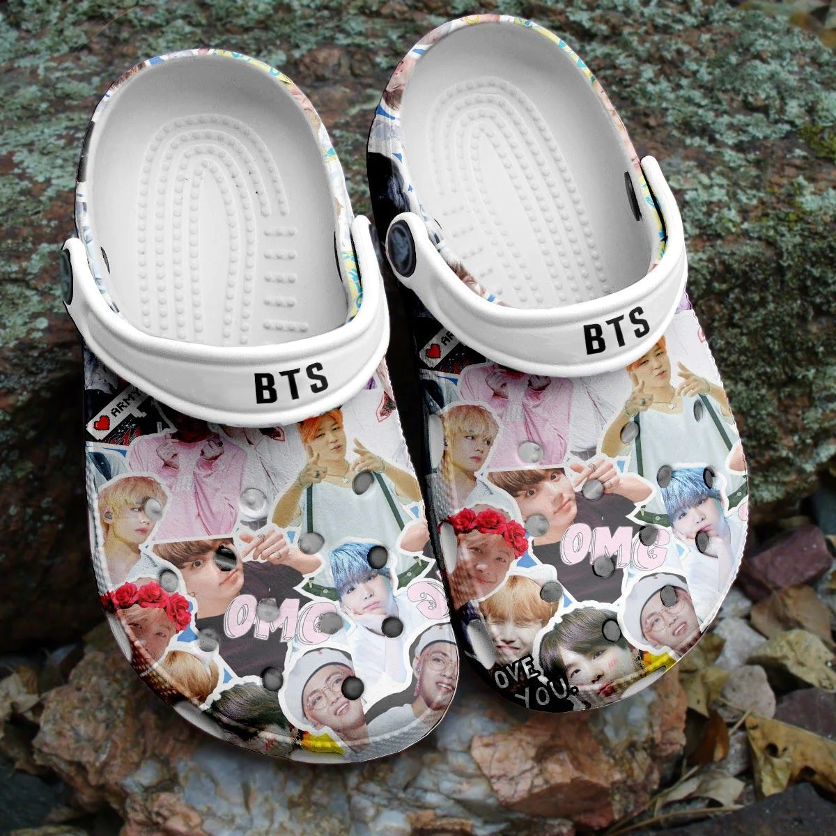 Footwearmerch BTS Jungkook Pattern Clogs Crocs Crocband Shoes Comfortable For Men Women