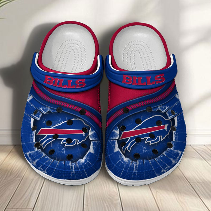 Footwearmerch Buffalo Bills NFL Crocs Crocband Clogs Shoes Comfortable For Men Women and Kids