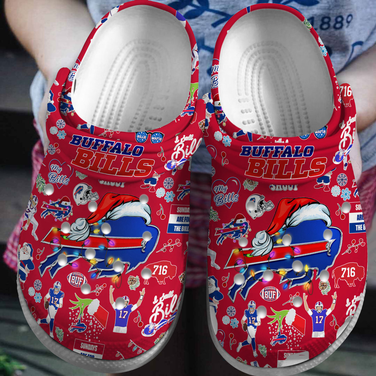 Footwearmerch Buffalo Bills NFL Sport Crocs Crocband Clogs Shoes Comfortable For Men Women and Kids