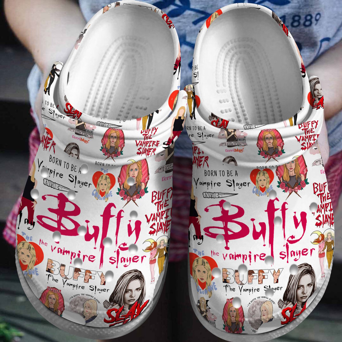 Footwearmerch Buffy The Vampire Slayer TV Series Crocs Crocband Clogs Shoes Comfortable For Men Women and Kids