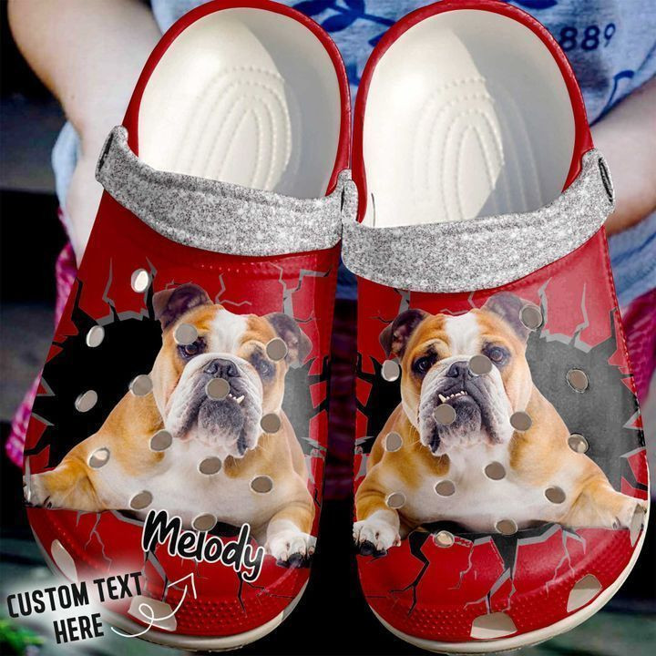 Footwearmerch Bulldog Personalized Crack Wall Classic Clogs Shoes