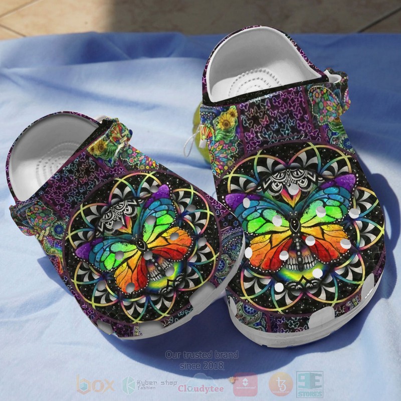 Footwearmerch Butterfly Crocs Crocband Clogs Shoes Comfortable For Men Women and Kids