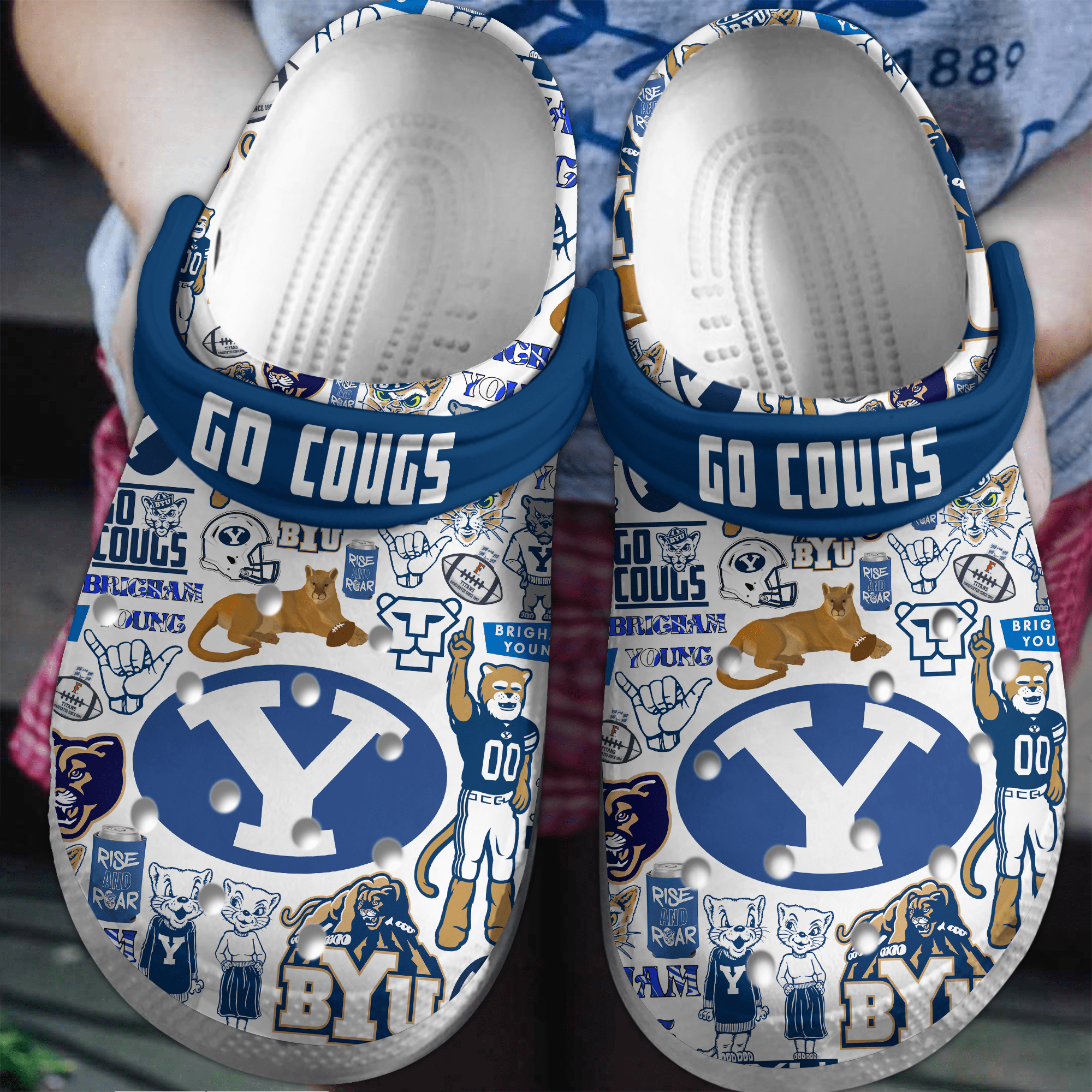 Footwearmerch BYU Athletics NCAA Sport Crocs Crocband Clogs Shoes Comfortable For Men Women and Kids