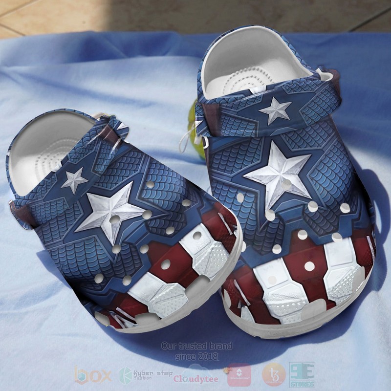 Footwearmerch Captain America Movie Crocs Crocband Clogs Shoes Comfortable For Men Women and Kids