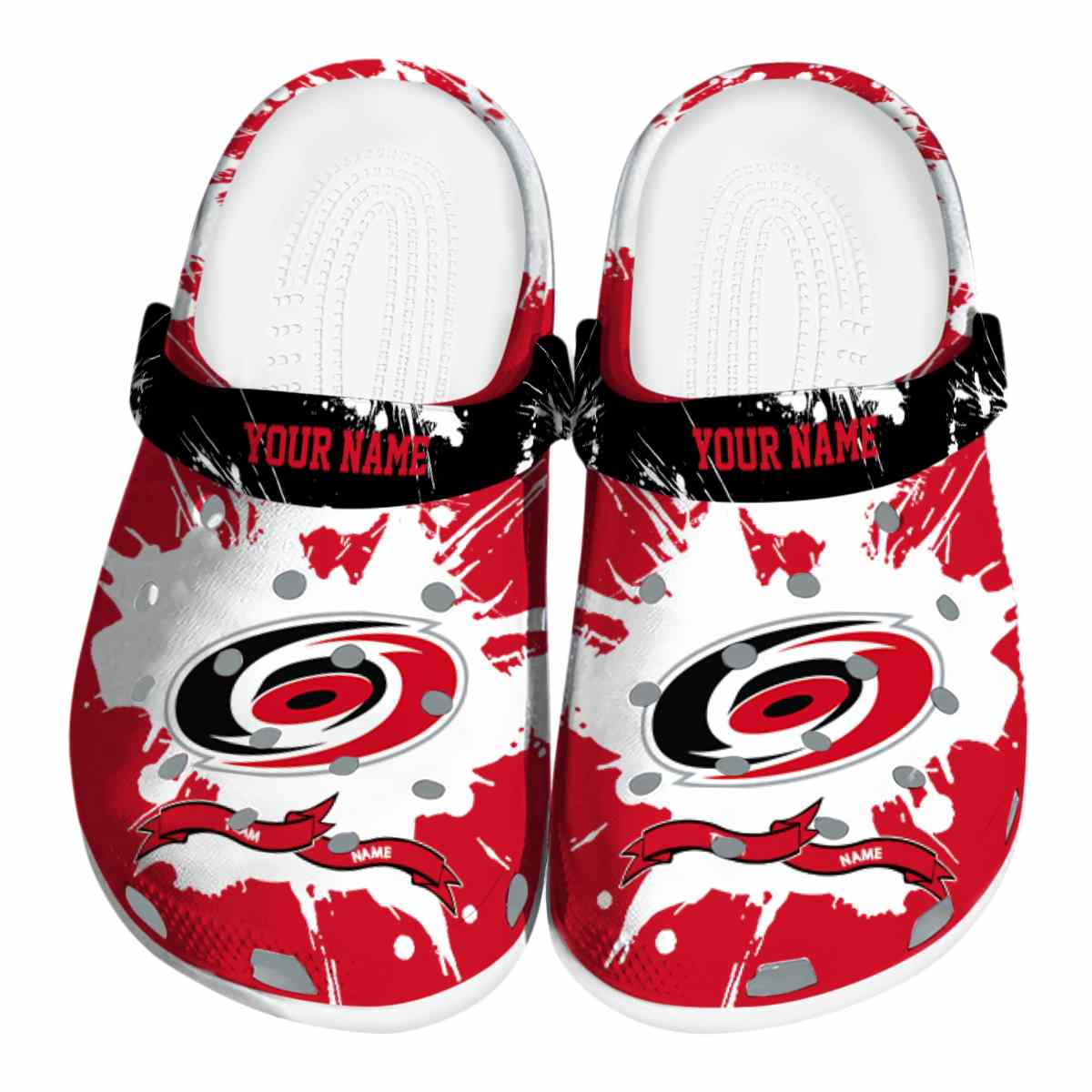 Footwearmerch Carolina Hurricanes NHL Sport Crocs Crocband Clogs Shoes Comfortable For Men Women and Kids