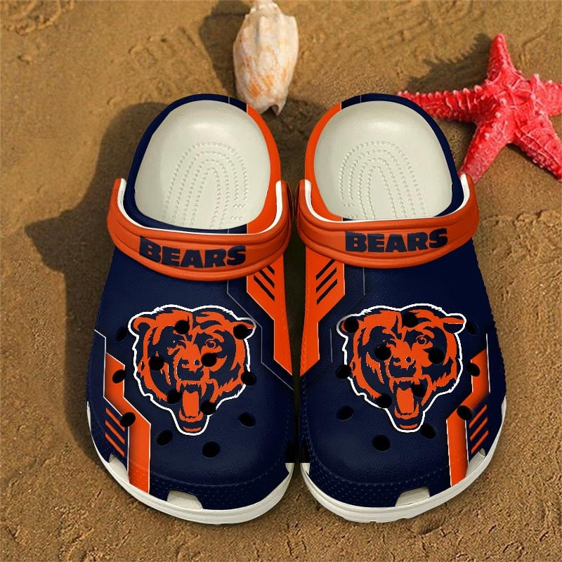 Footwearmerch Chicago Bears NFL Crocs Crocband Clogs Shoes Comfortable For Men Women and Kids