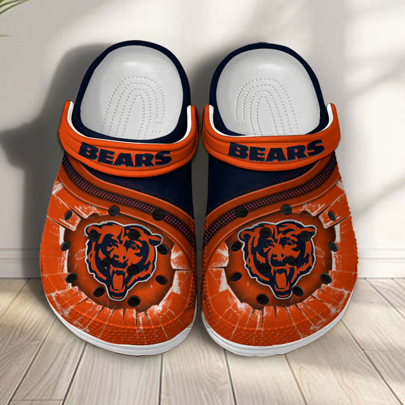 Footwearmerch Chicago Bears NFL Crocs Crocband Clogs Shoes Comfortable For Men Women and Kids