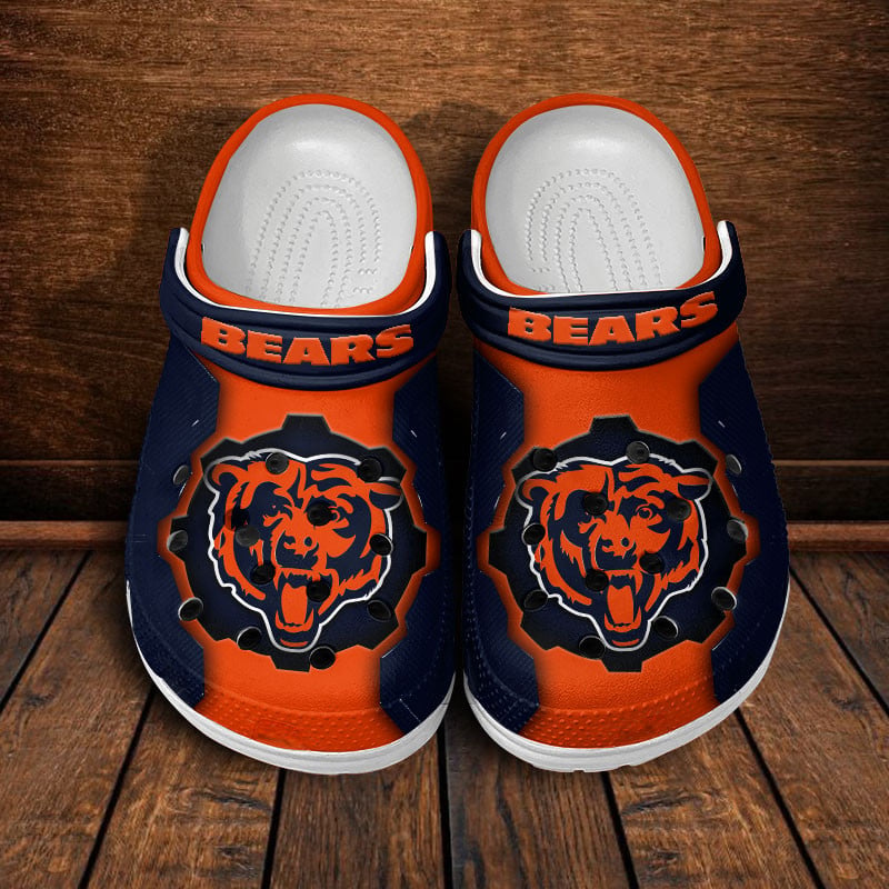 Footwearmerch Chicago Bears NFL Crocs Crocband Clogs Shoes Comfortable For Men Women and Kids