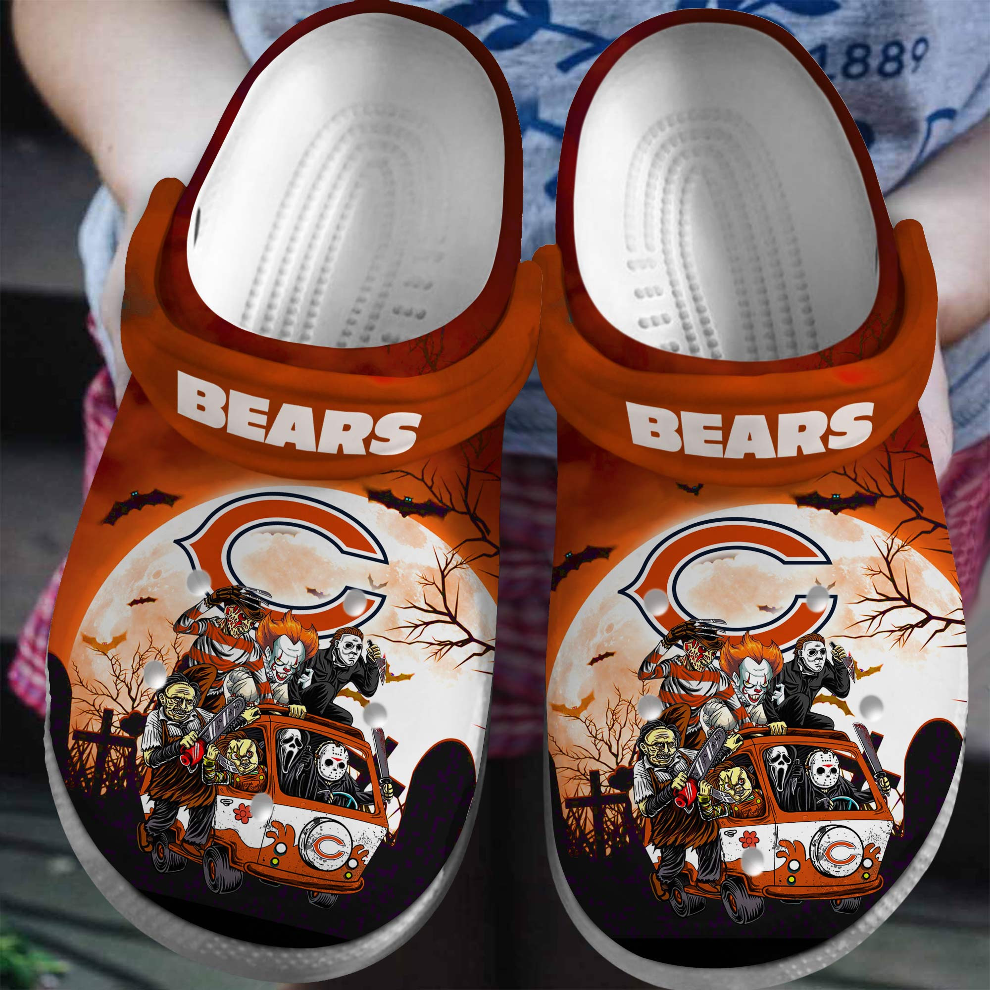 Footwearmerch Chicago Bears NFL Sport Crocs Crocband Clogs Shoes Comfortable For Men Women and Kids