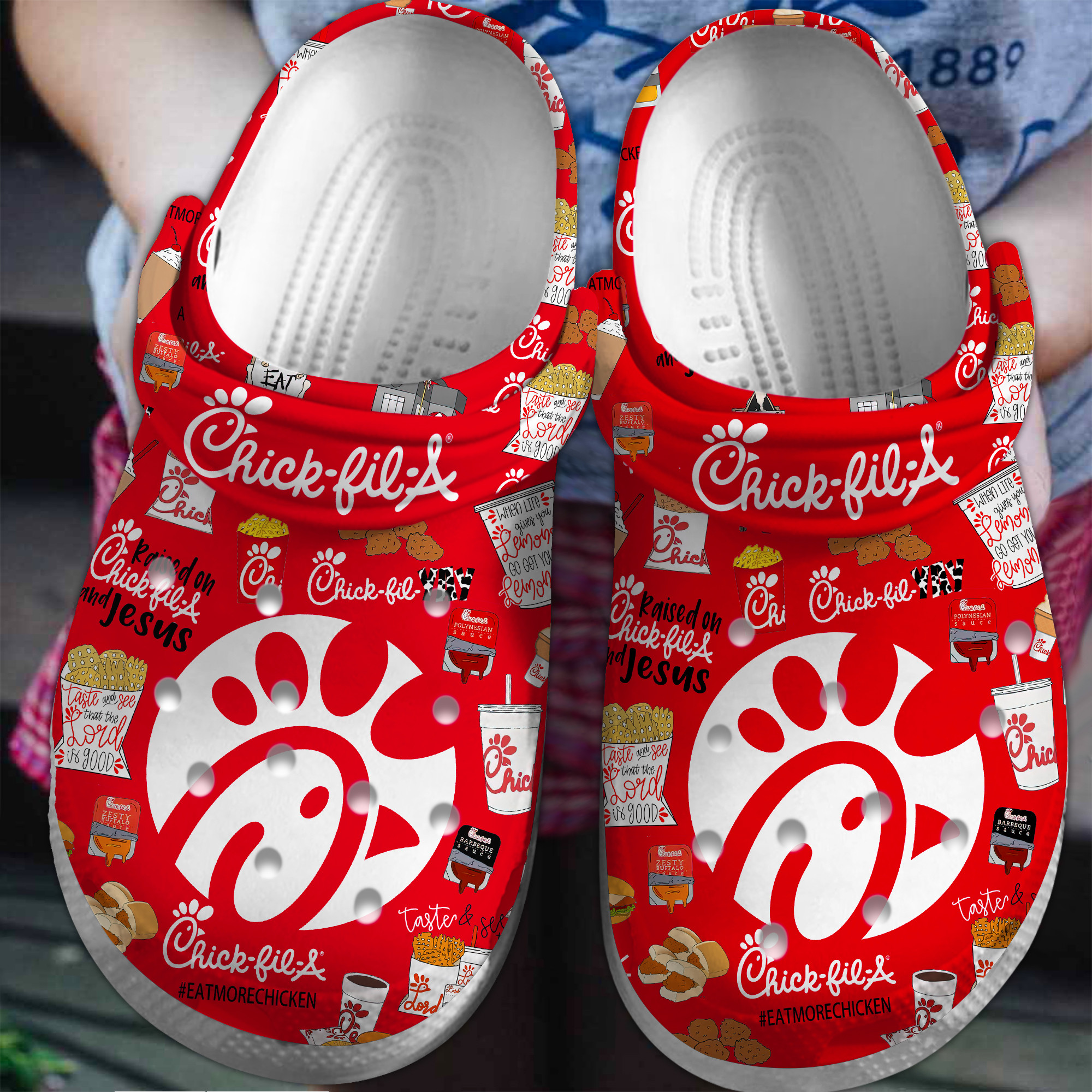 Footwearmerch Chick Fil A Food Crocs Crocband Clogs Shoes Comfortable For Men Women and Kids