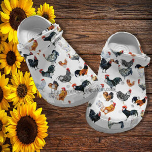 Footwearmerch Chicken Breed House Croc Shoes Gift Country Girl- Farmer Chicken Shoes Croc Clogs Women