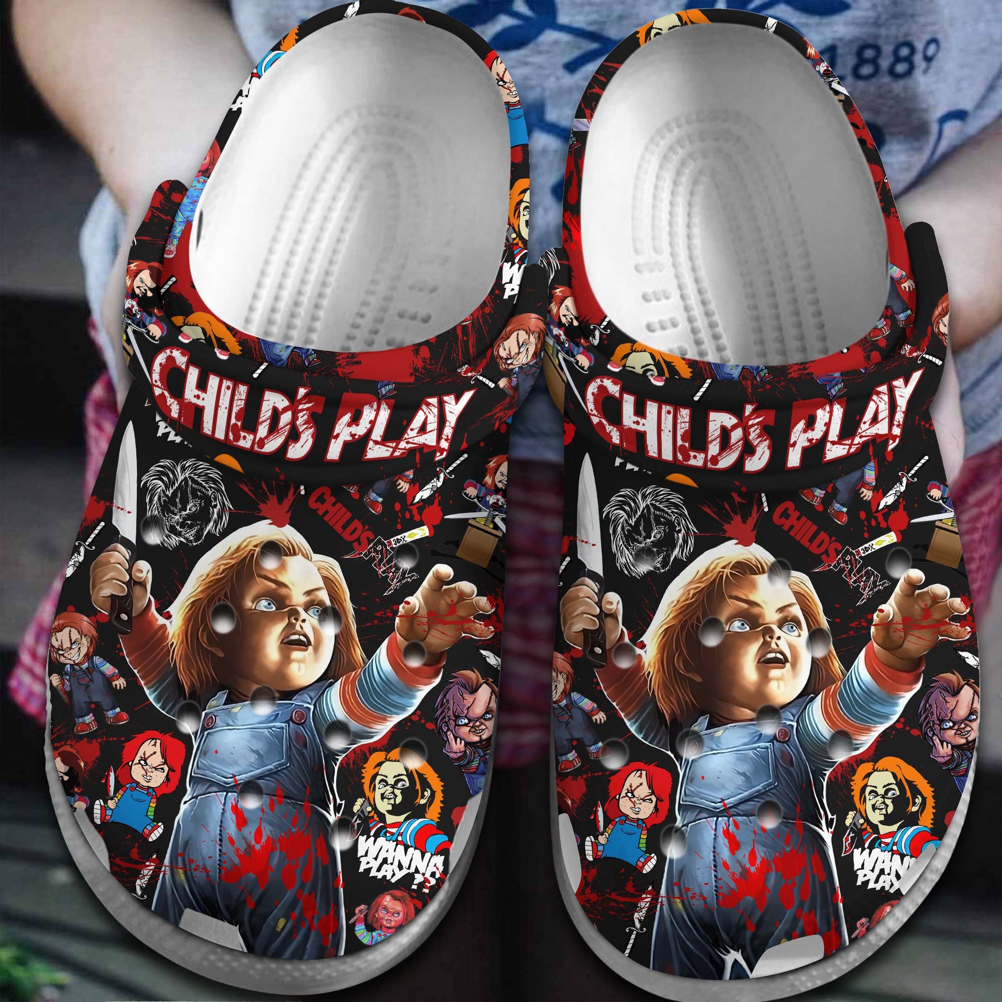 Footwearmerch Child's Play Movie Halloween Crocs Crocband Clogs Shoes Comfortable For Men Women and Kids