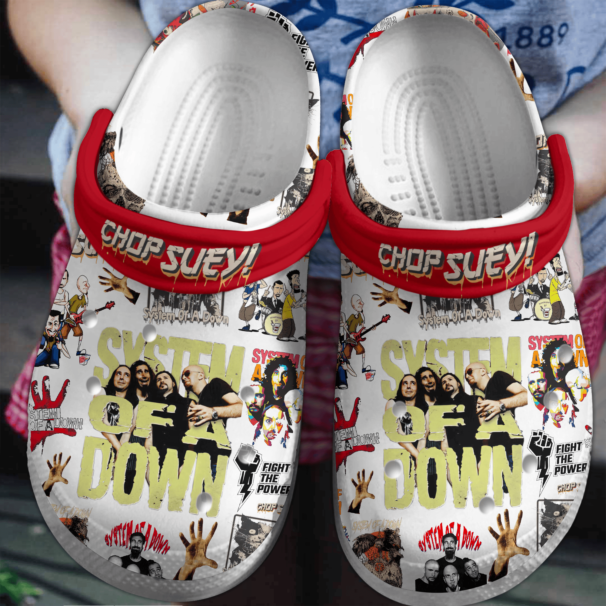 Footwearmerch Chop Suey! System of a Down Music Crocs Crocband Clogs Shoes Comfortable For Men Women and Kids
