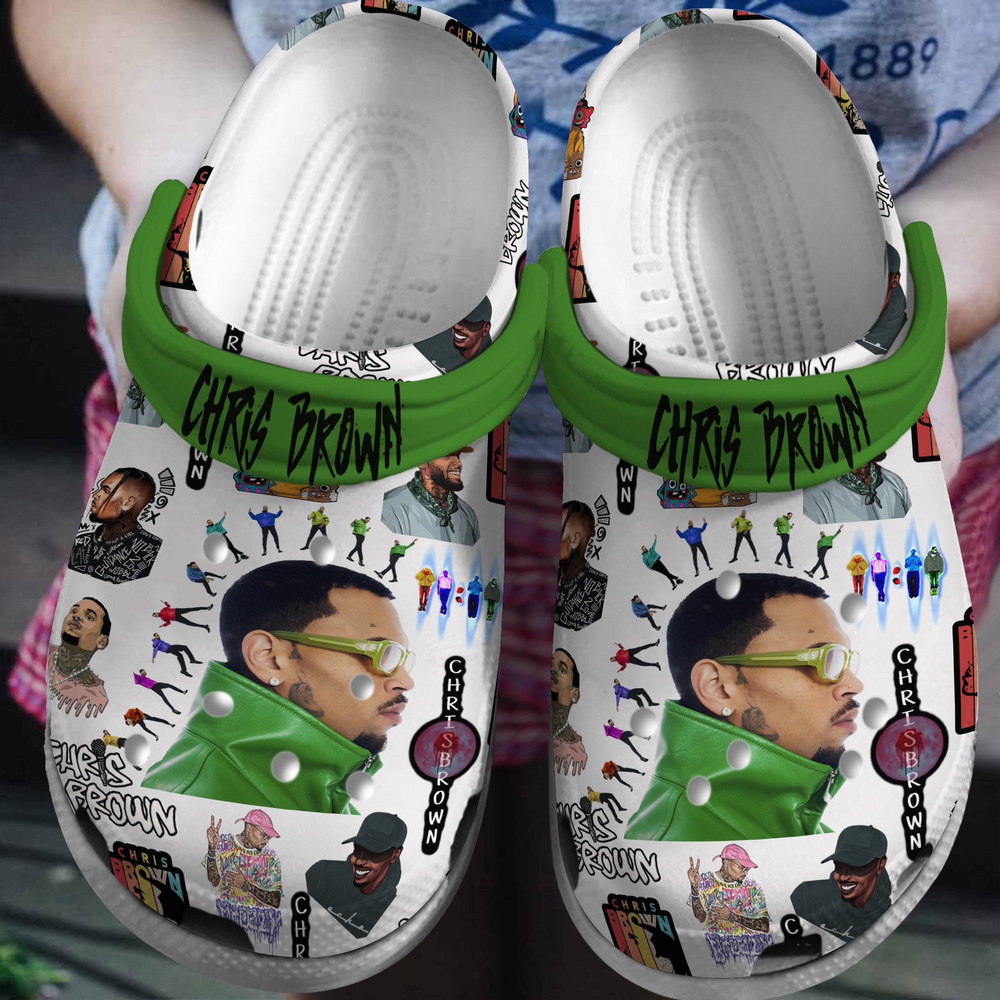 Footwearmerch Chris Brown Music Crocs Crocband Clogs Shoes Comfortable For Men Women and Kids