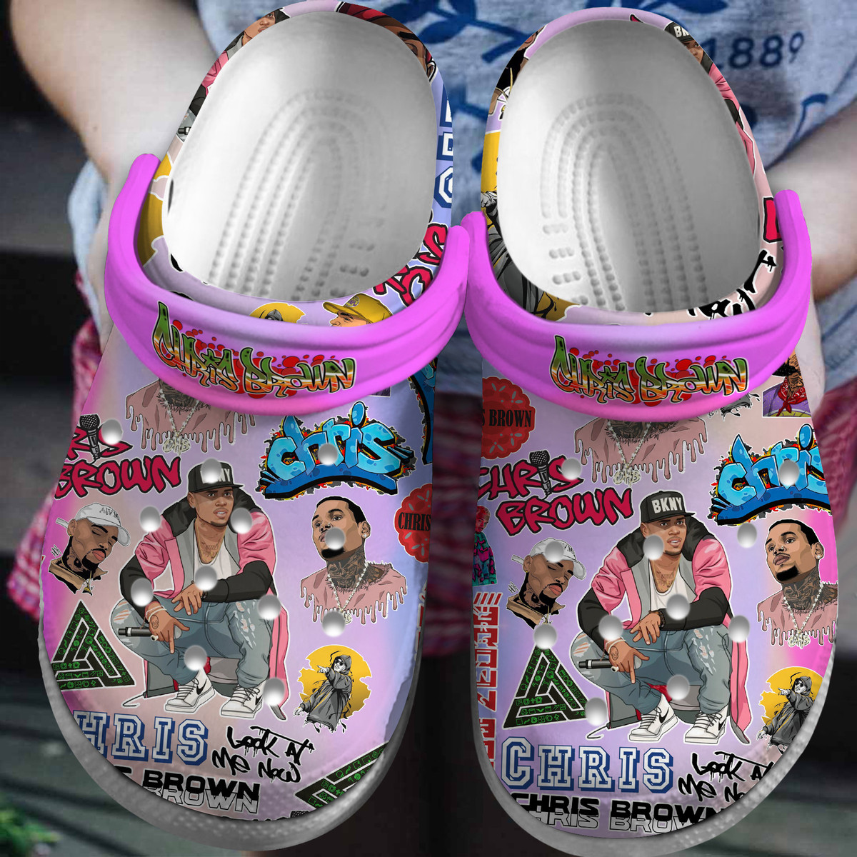 Footwearmerch Chris Brown Music Premium Crocs Crocband Clogs Shoes Comfortable For Men Women and Kids