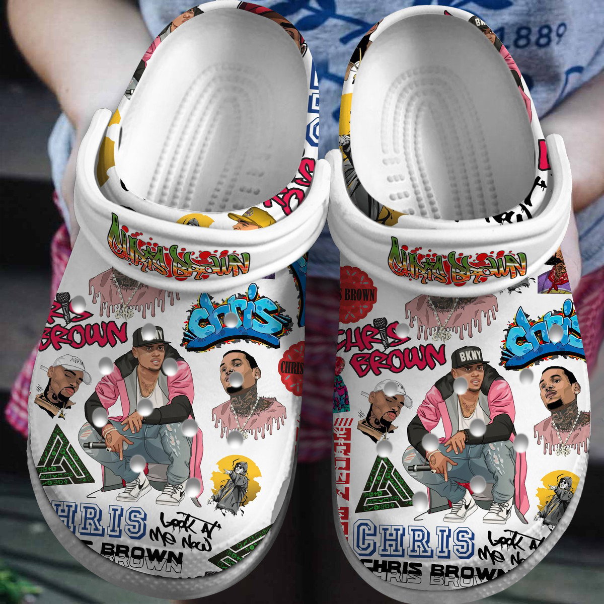 Footwearmerch Chris Brown Music Premium Crocs Crocband Clogs Shoes Comfortable For Men Women and Kids