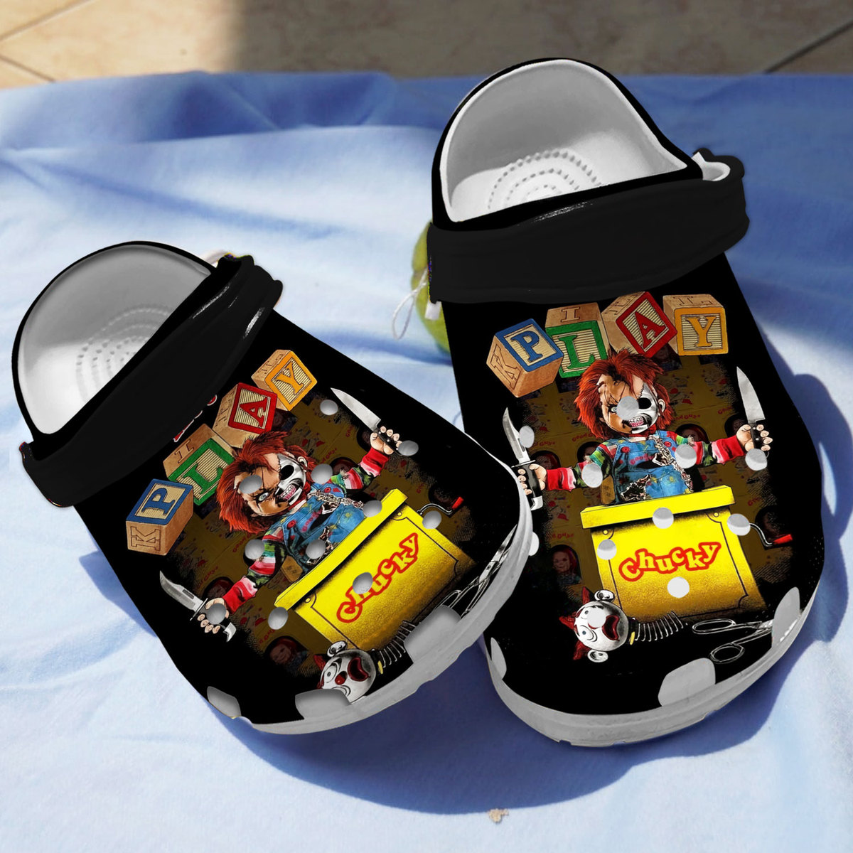 Footwearmerch Chucky Horror Movie Crocs Crocband Clogs Shoes Comfortable For Men Women and Kids