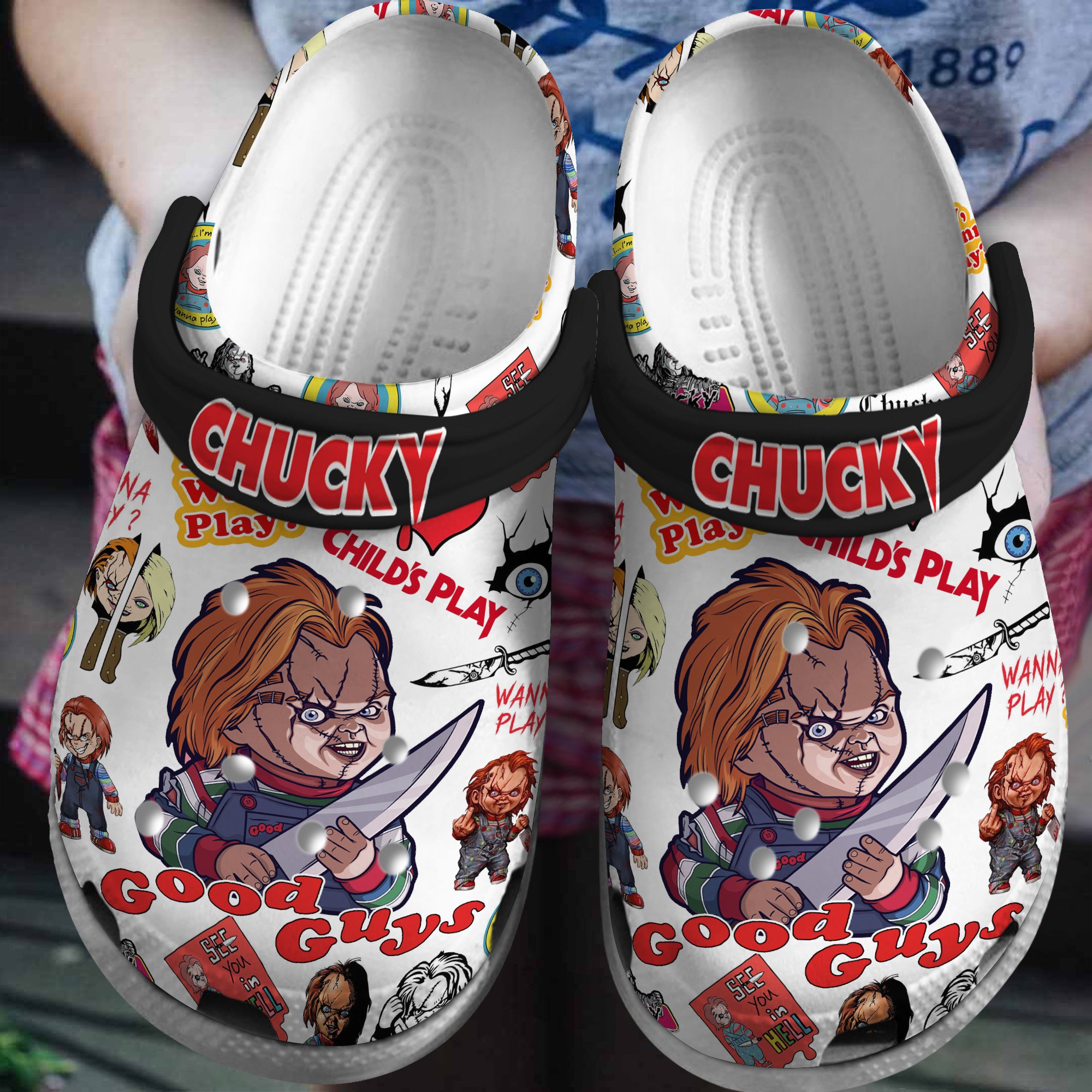 Footwearmerch Chucky TV Series Crocs Crocband Clogs Shoes Comfortable For Men Women and Kids