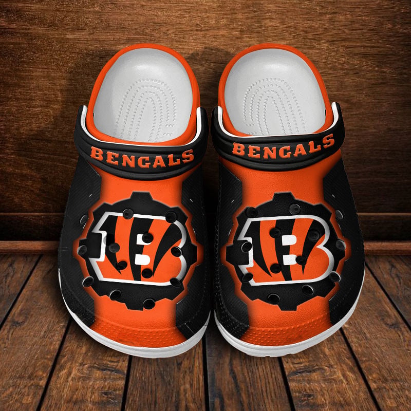 Footwearmerch Cincinnati Bengals NFL Crocs Crocband Clogs Shoes Comfortable For Men Women and Kids