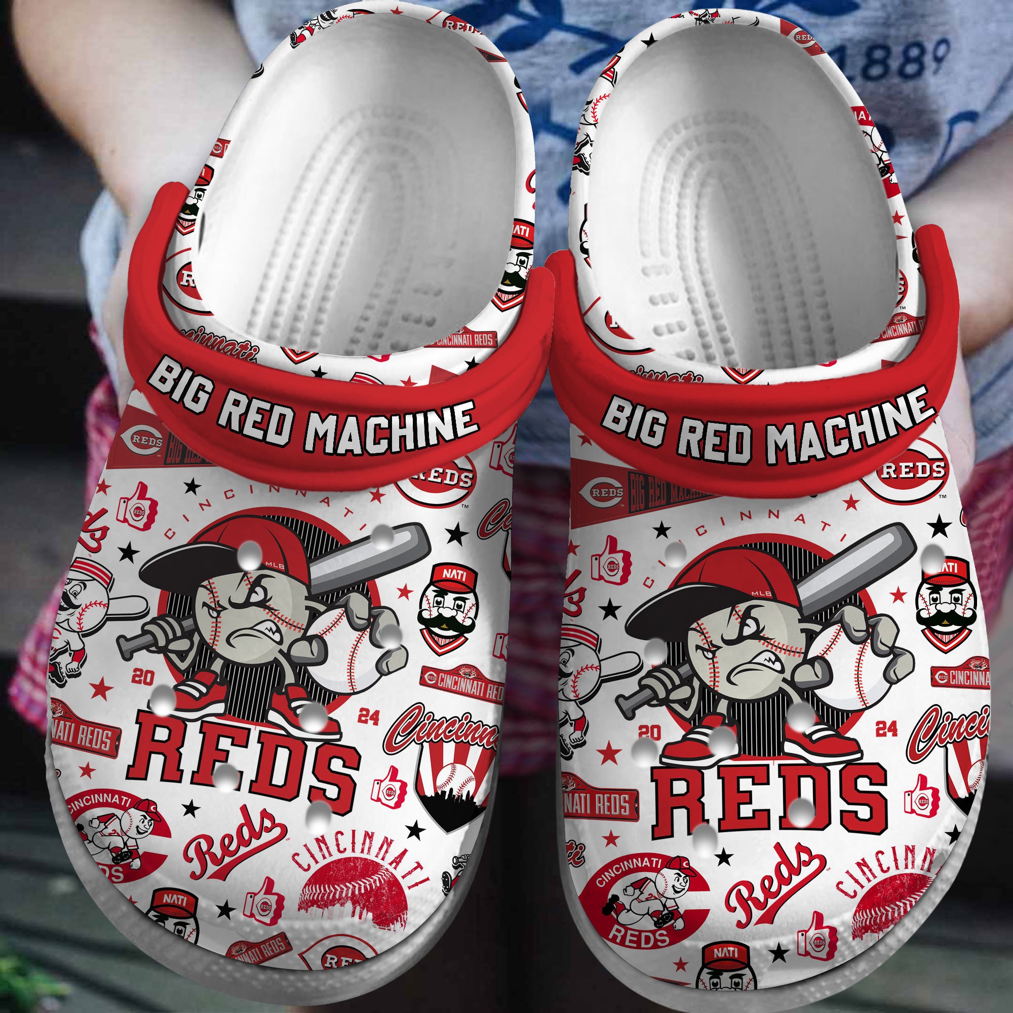 Footwearmerch Cincinnati Reds MLB Sport Crocs Crocband Clogs Shoes Comfortable For Men Women and Kids