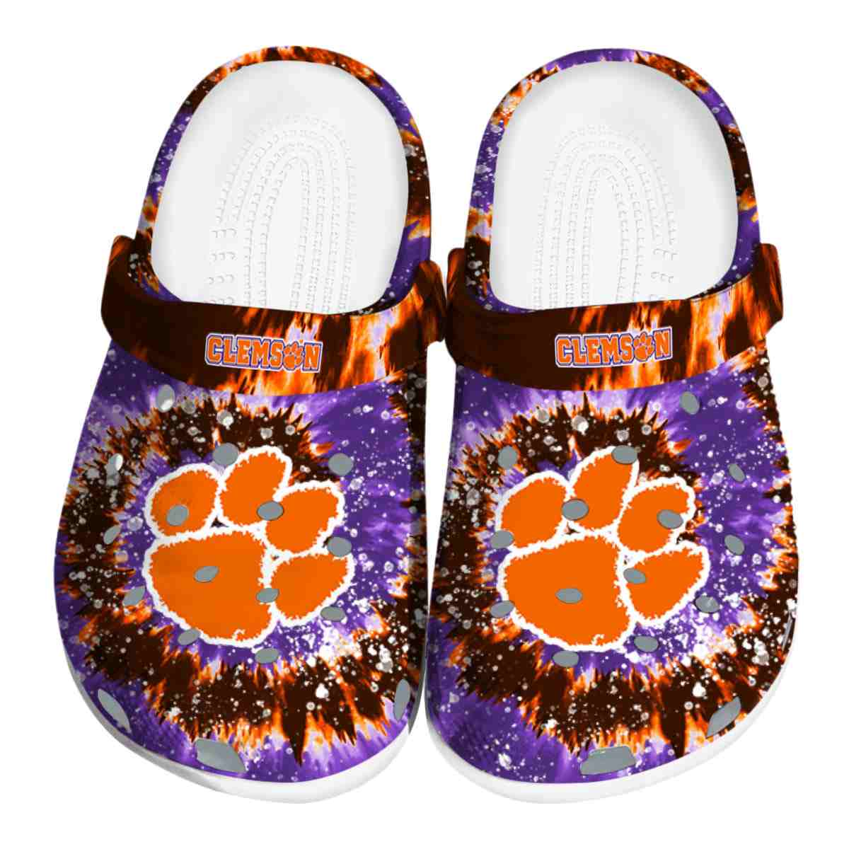 Footwearmerch Clemson Tigers NCAA Sport Crocs Crocband Clogs Shoes Comfortable For Men Women and Kids