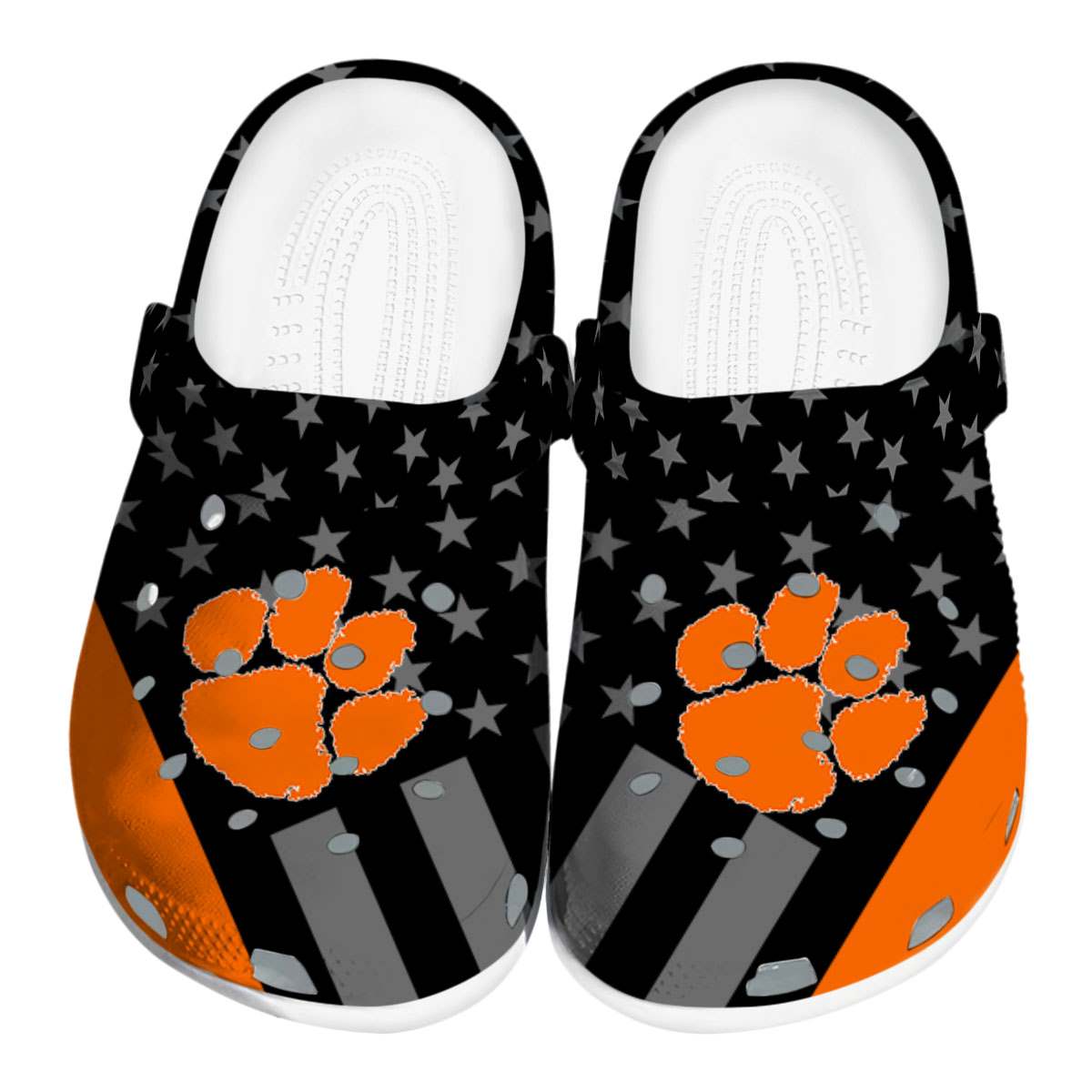 Footwearmerch Clemson Tigers NCAA Sport Crocs Crocband Clogs Shoes Comfortable For Men Women and Kids