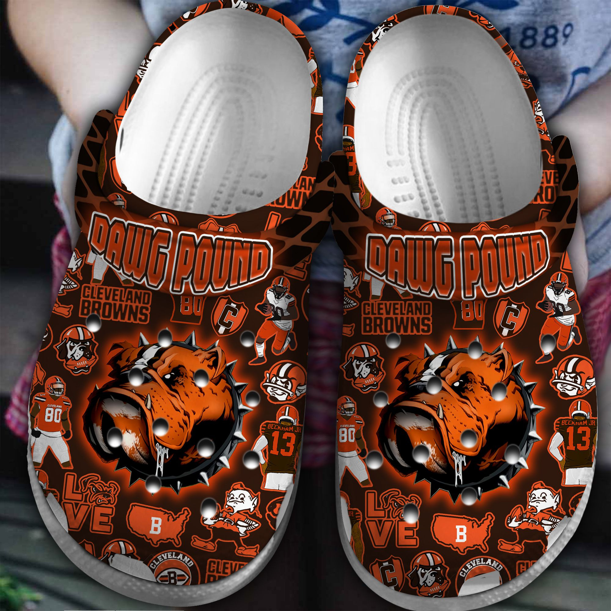 Footwearmerch Cleveland Browns NFL Sport Crocs Crocband Clogs Shoes Comfortable For Men Women and Kids