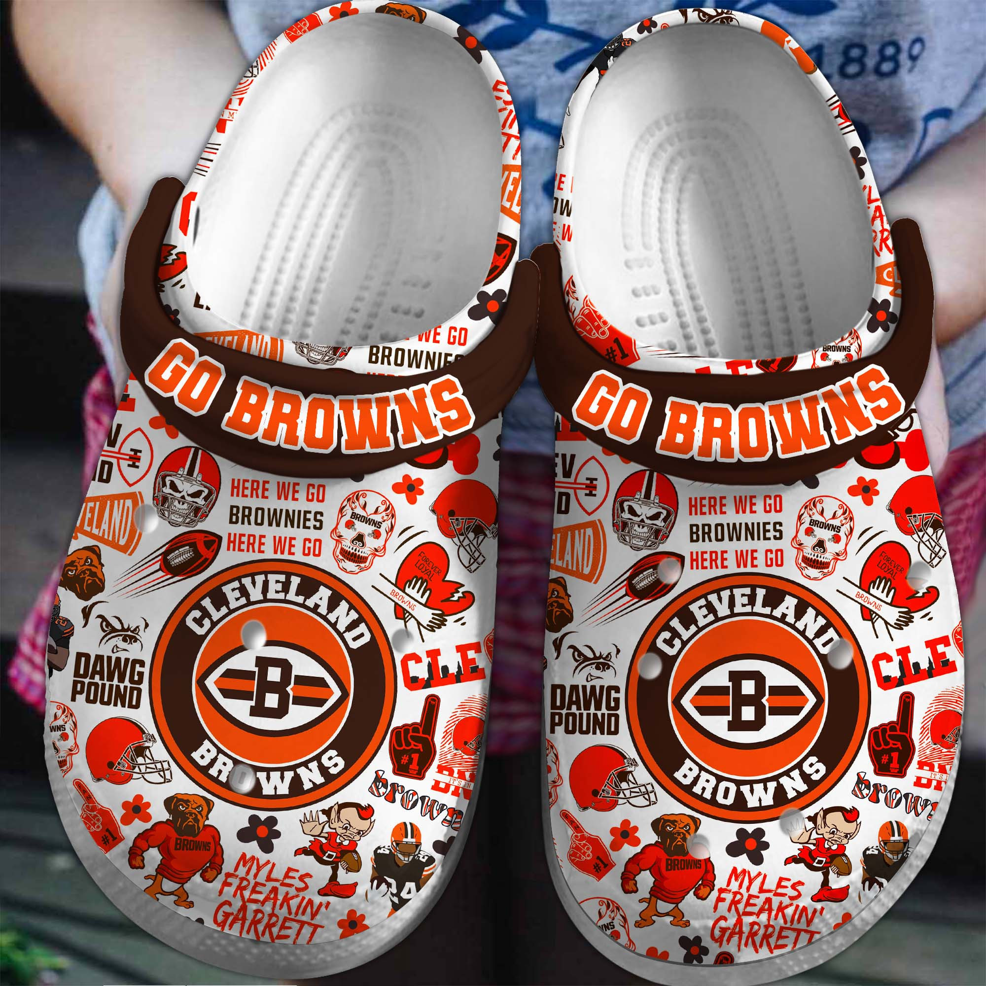 Footwearmerch Cleveland Browns NFL Sport Crocs Crocband Clogs Shoes Comfortable For Men Women and Kids