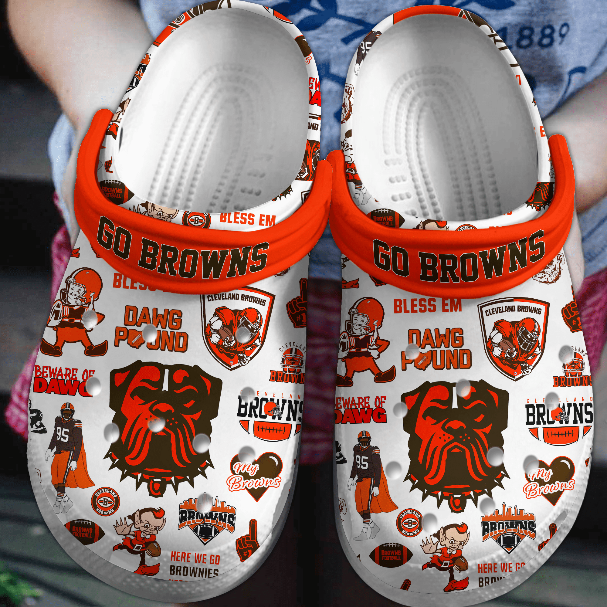 Footwearmerch Cleveland Browns NFL Sport Crocs Crocband Clogs Shoes Comfortable For Men Women and Kids