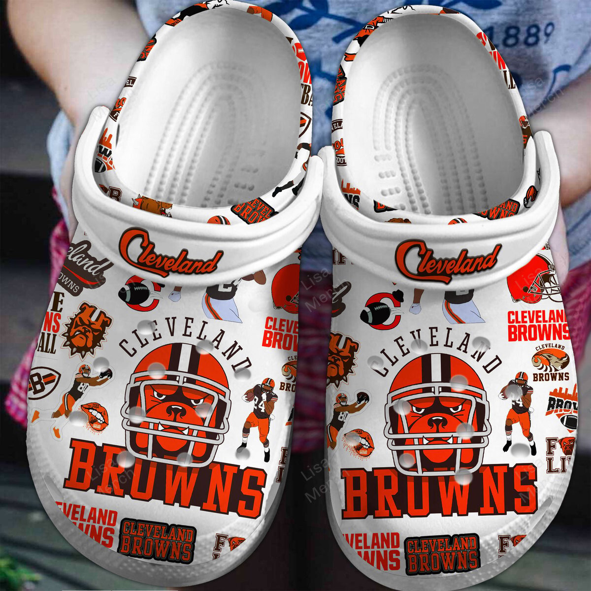 Footwearmerch Cleveland Browns NFL Sport Crocs Crocband Clogs Shoes Comfortable For Men Women and Kids