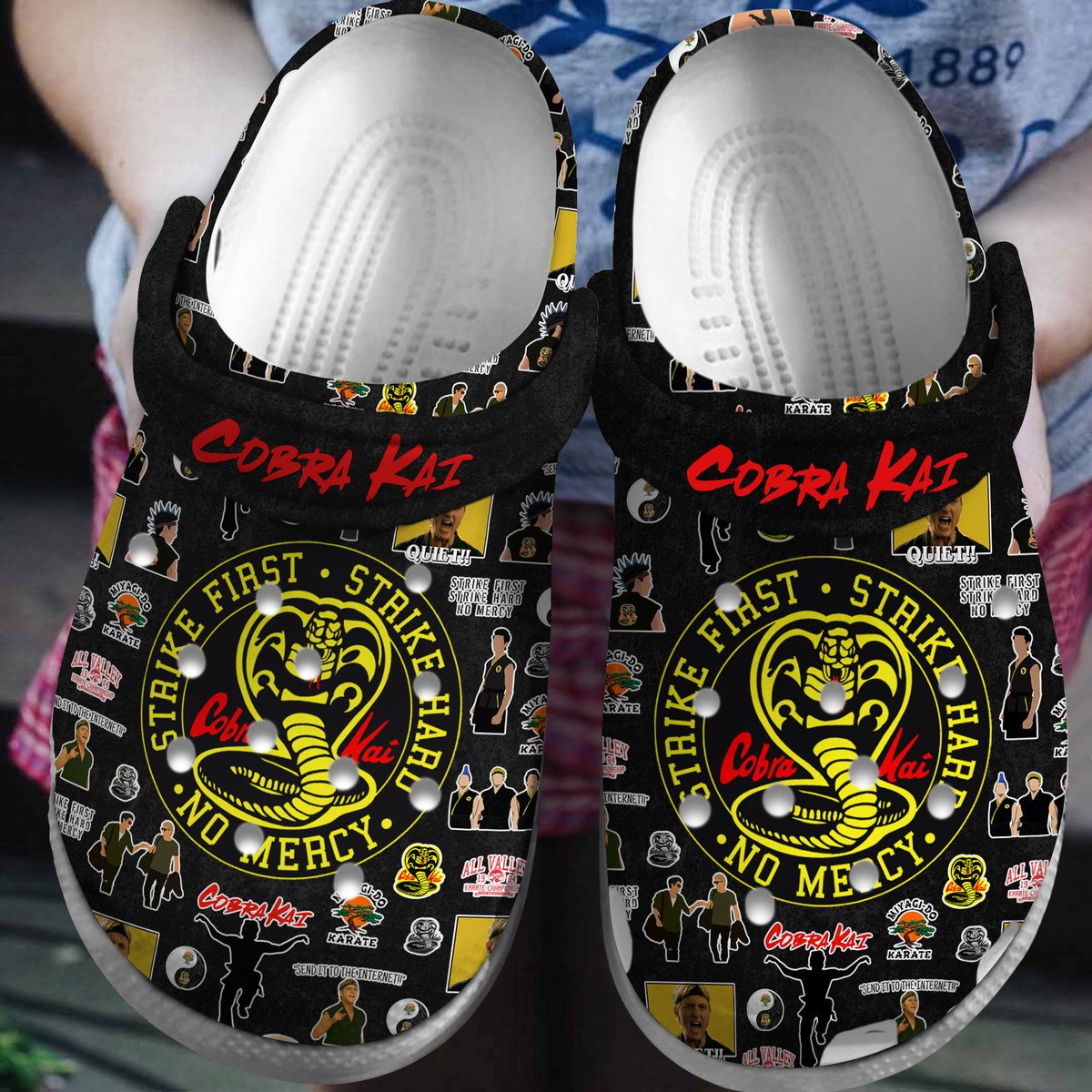 Footwearmerch Cobra Kai TV Series Crocs Crocband Clogs Shoes Comfortable For Men Women and Kids