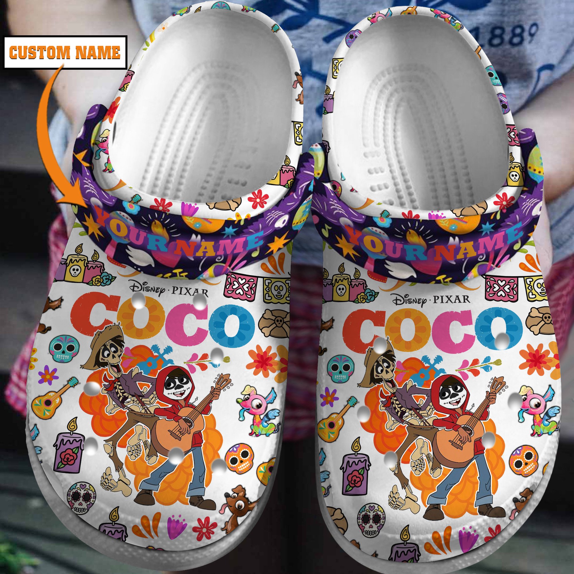 Footwearmerch Coco Disney Cartoon Crocs Crocband Clogs Shoes Comfortable For Men Women and Kids