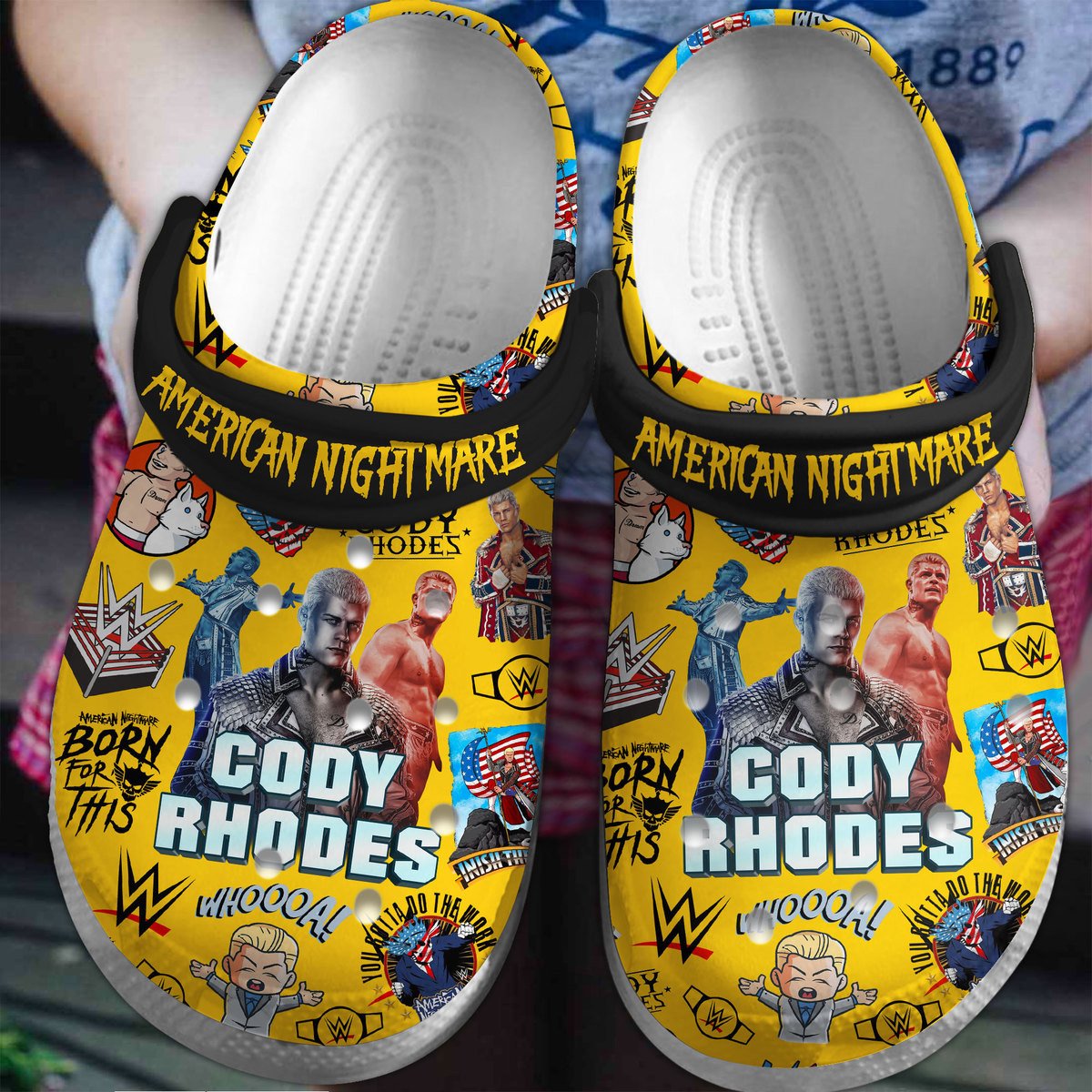 Footwearmerch Cody Rhodes WWE Sport Crocs Crocband Clogs Shoes Comfortable For Men Women and Kids