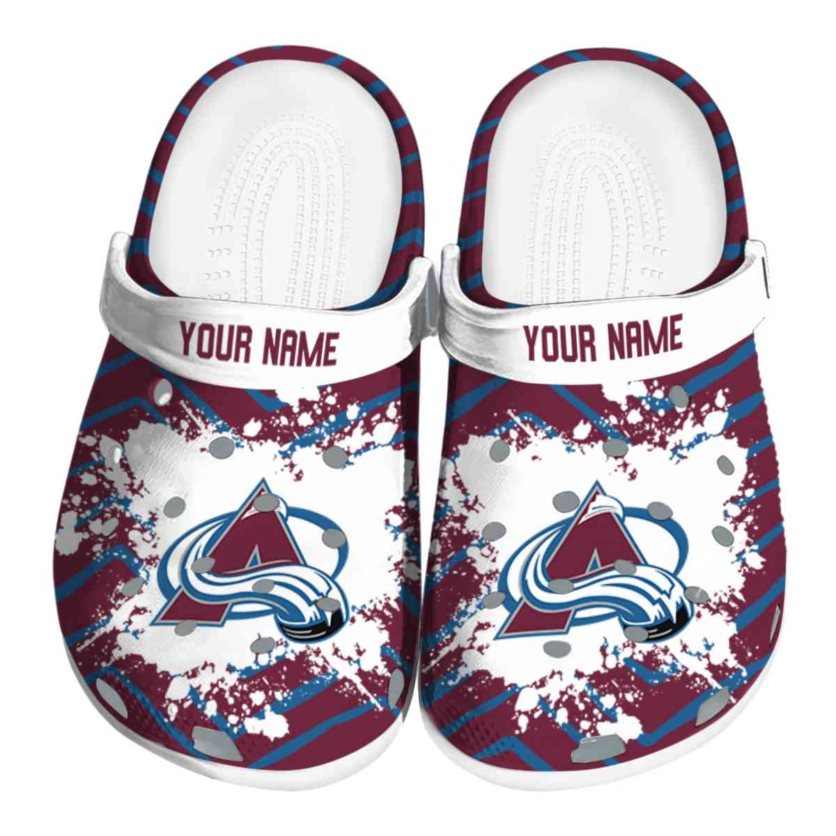 Footwearmerch Colorado Avalanche NHL Sport Crocs Crocband Clogs Shoes Comfortable For Men Women and Kids