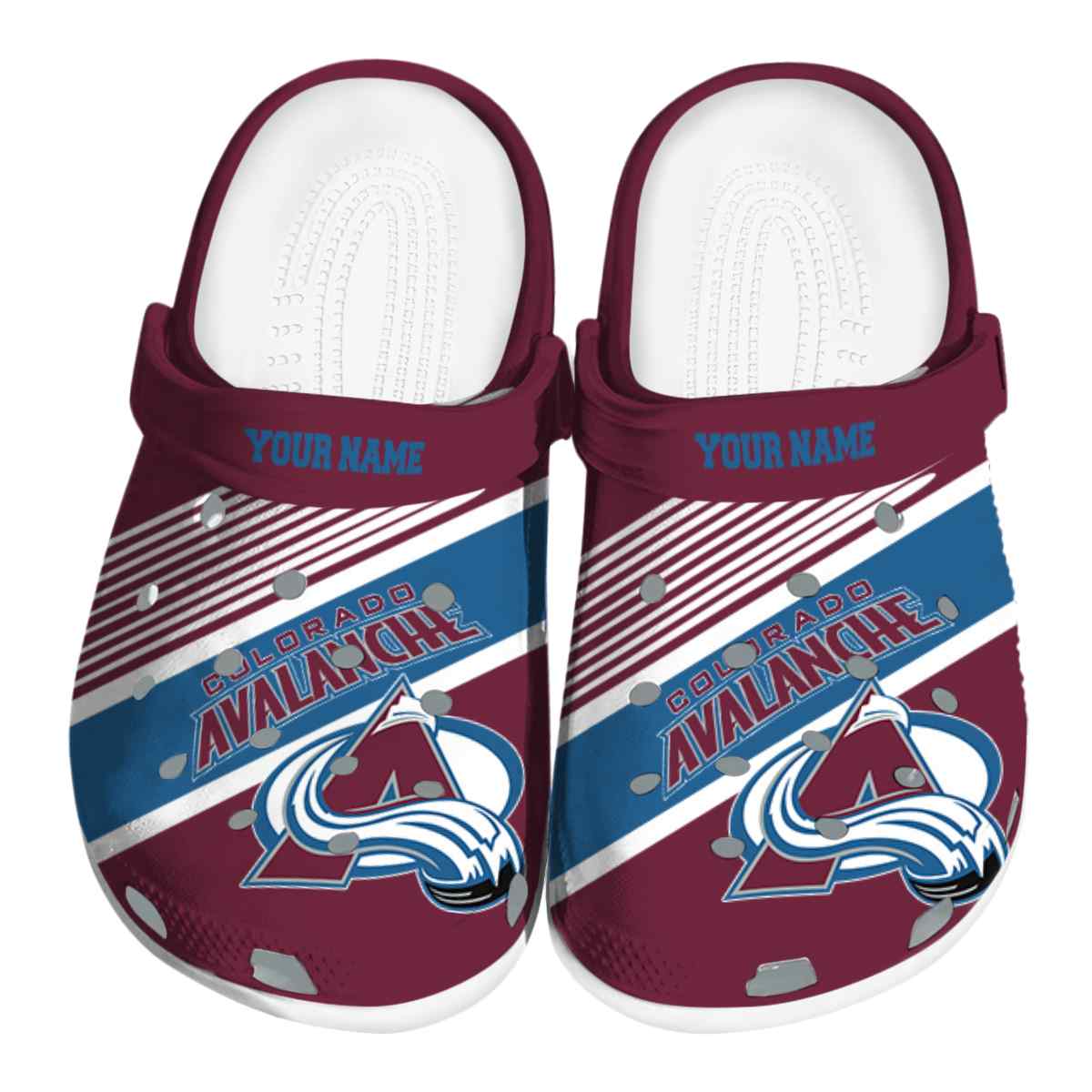 Footwearmerch Colorado Avalanche NHL Sport Crocs Crocband Clogs Shoes Comfortable For Men Women and Kids