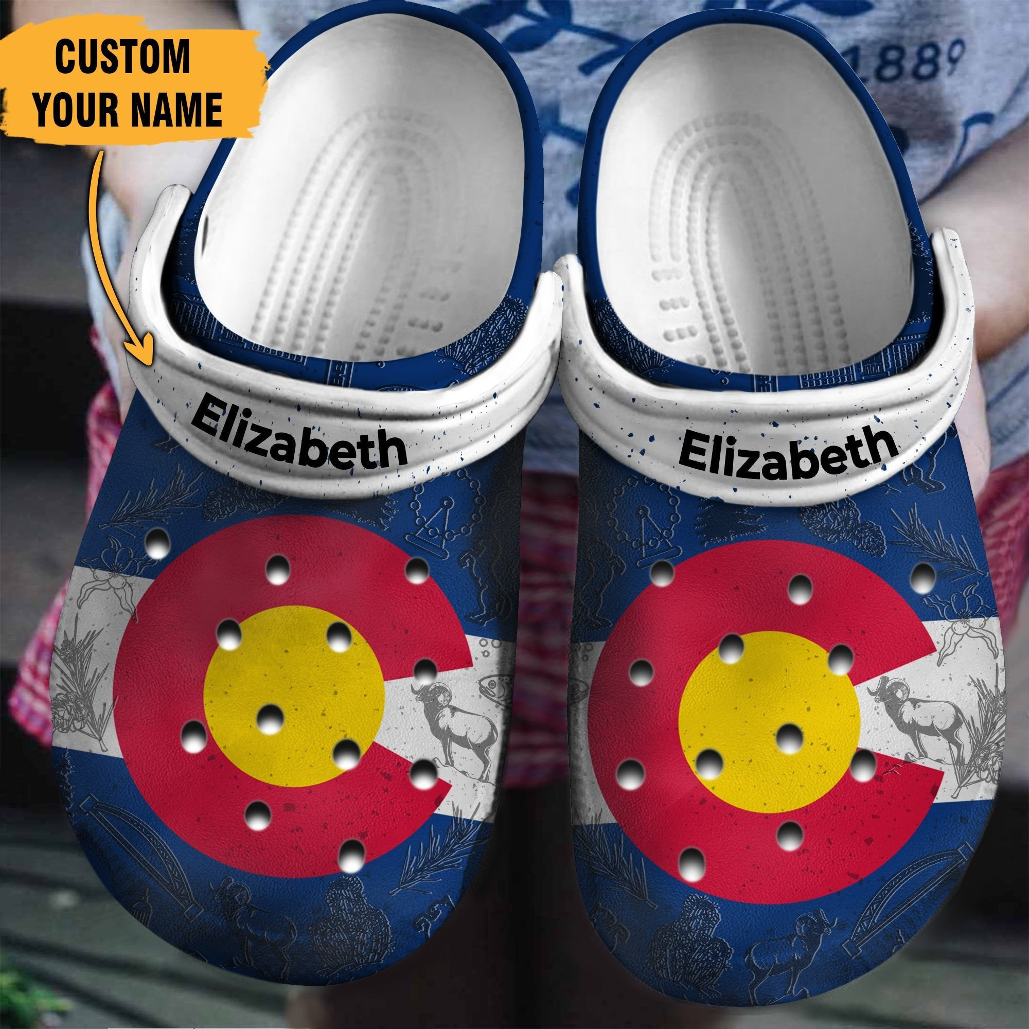 Footwearmerch Colorado Flag Personalized Shoes clogs Gifts For Men Women