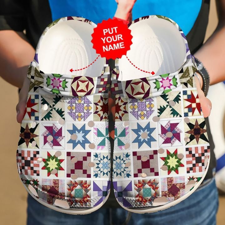 Footwearmerch Colorful - Quilting Quilt Block Clog Shoes For Men And Women